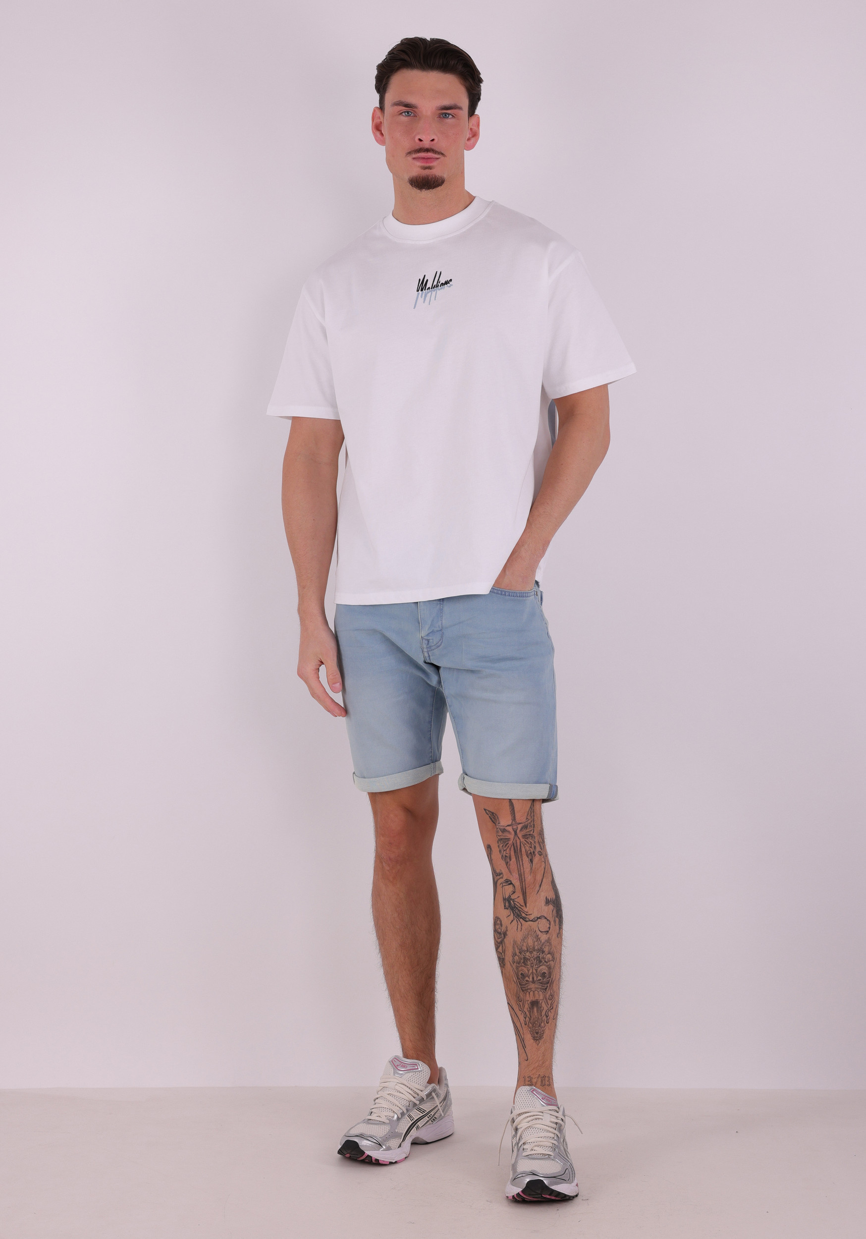Petrol Denim short M-ROS-SHO001 Raf blauw