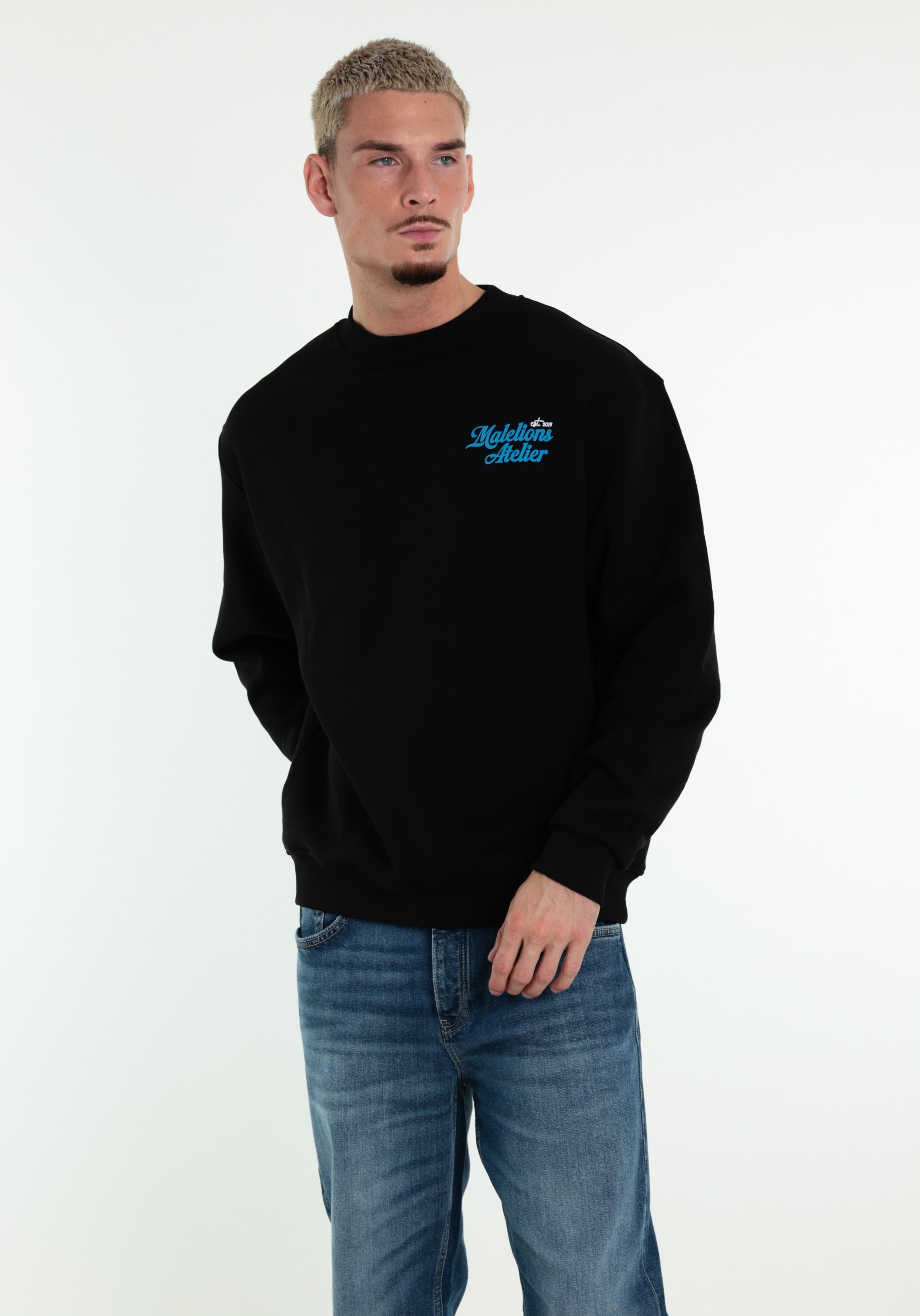 Malelions Sweater University MMA50026035 Zwart