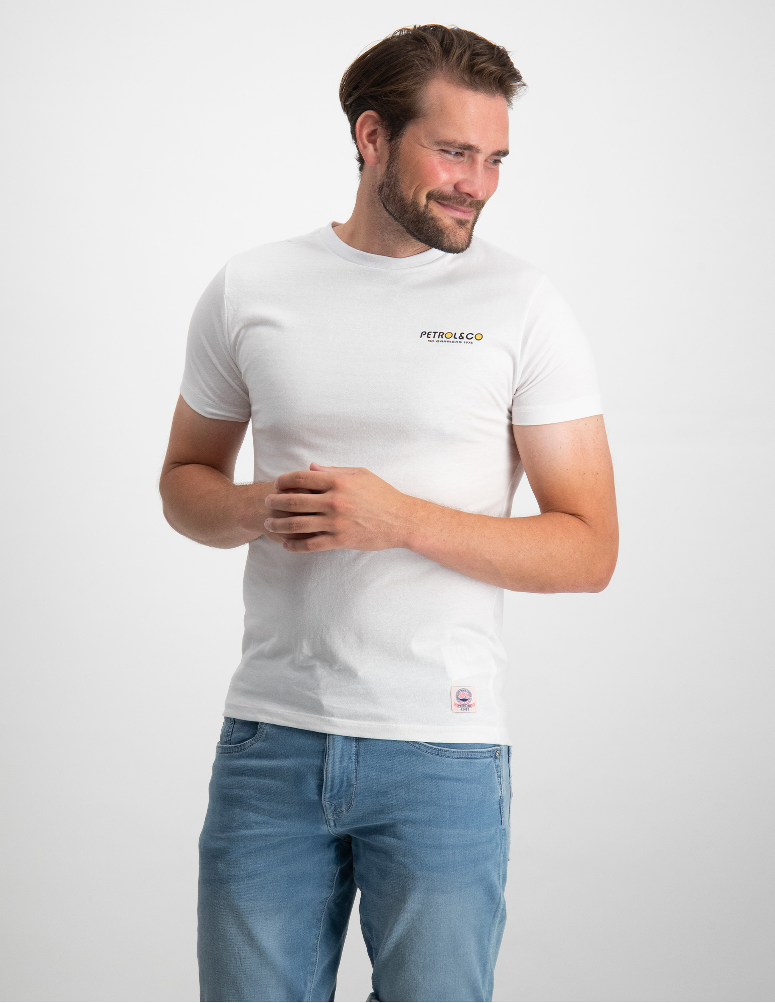 Petrol T-shirt korte mouwen M-1030-TSR686 Wit