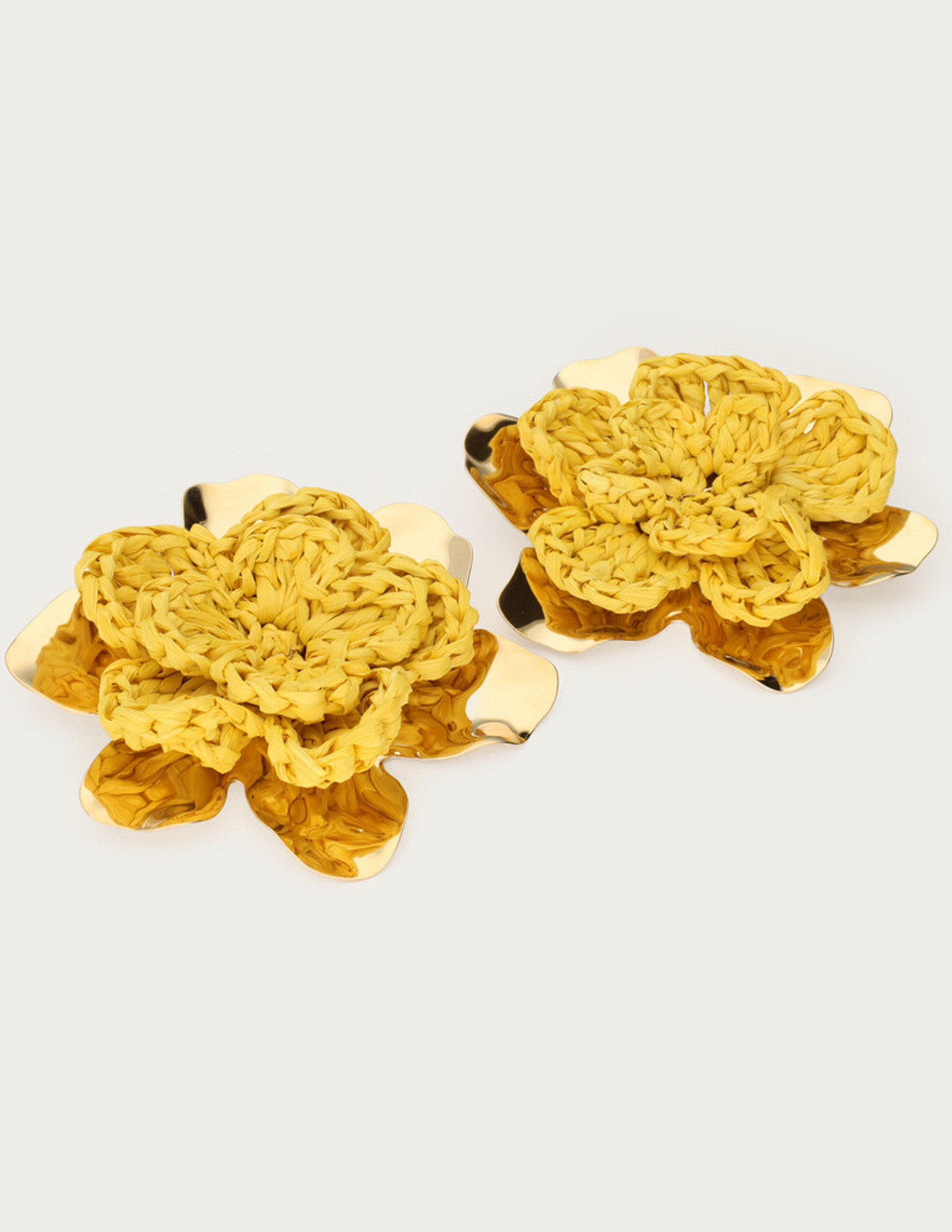 My Jewellery Tropical oorhangers statement bloem MJ15567 Goud