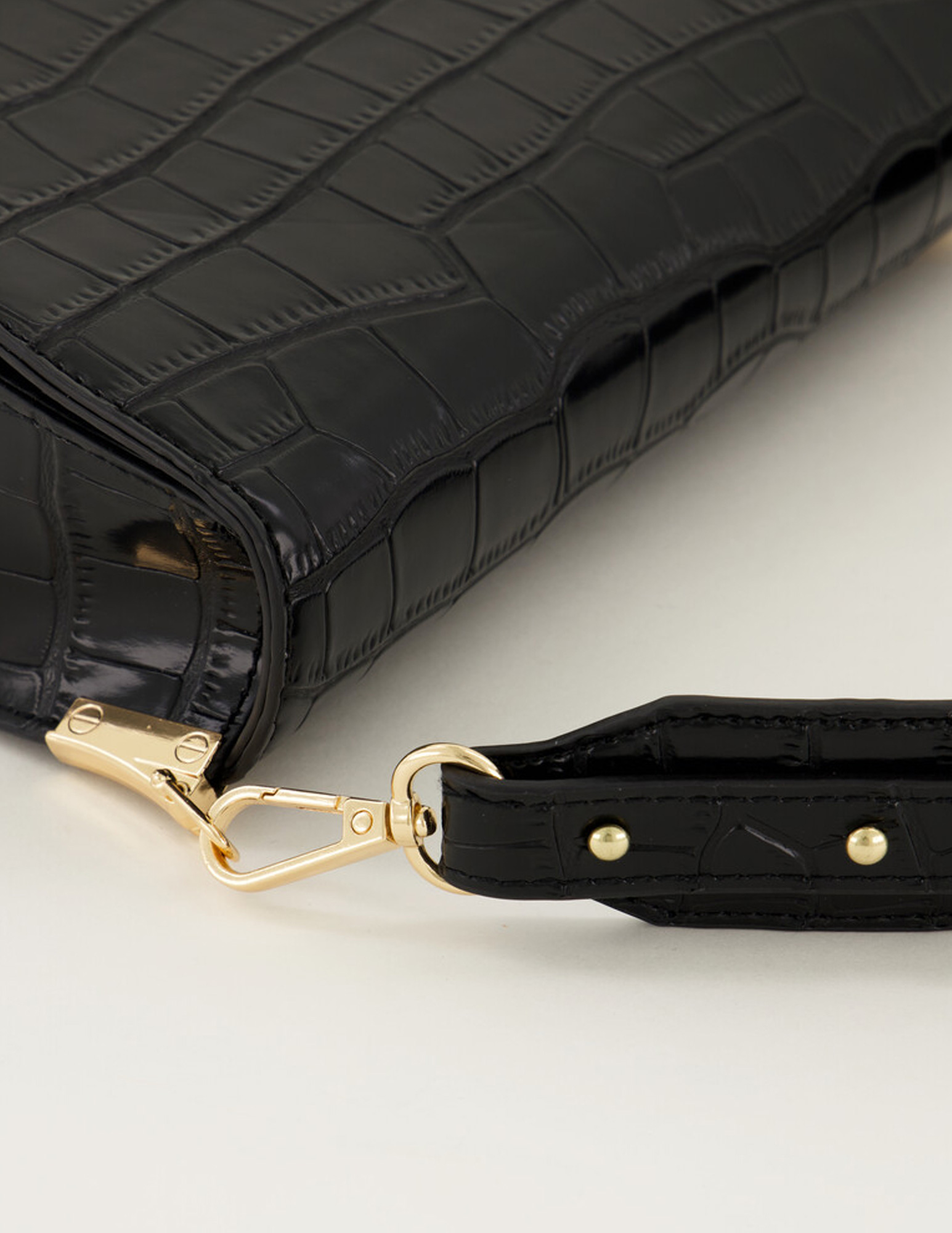 My Jewellery Crossbody tas met croco print MJ12479 Zwart