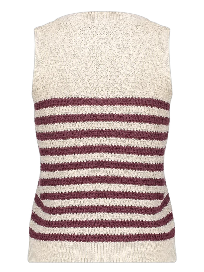 Geisha Top Gestreept 64093-70 Wolwit-ecru