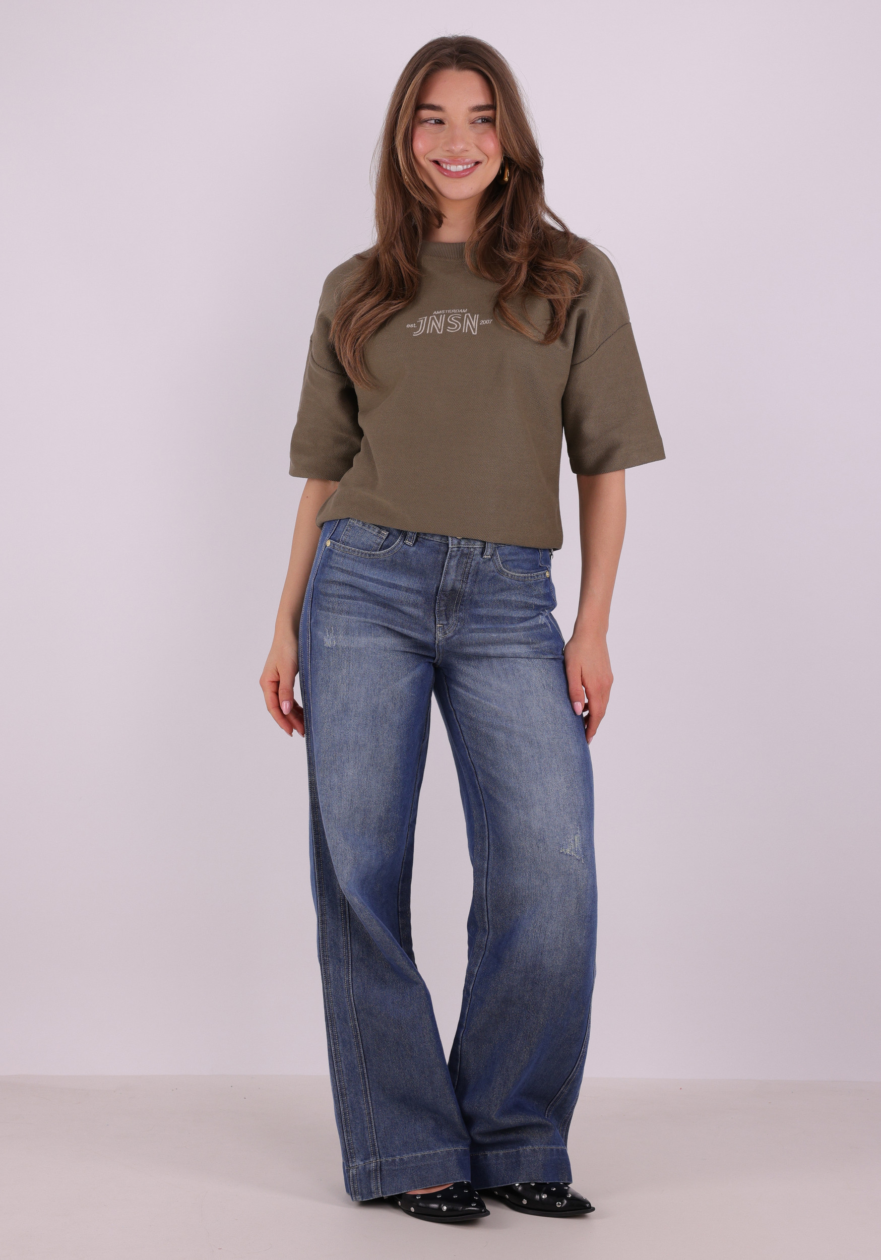 Jansen Amsterdam Sweater NOEKA SS26 Leger Groen