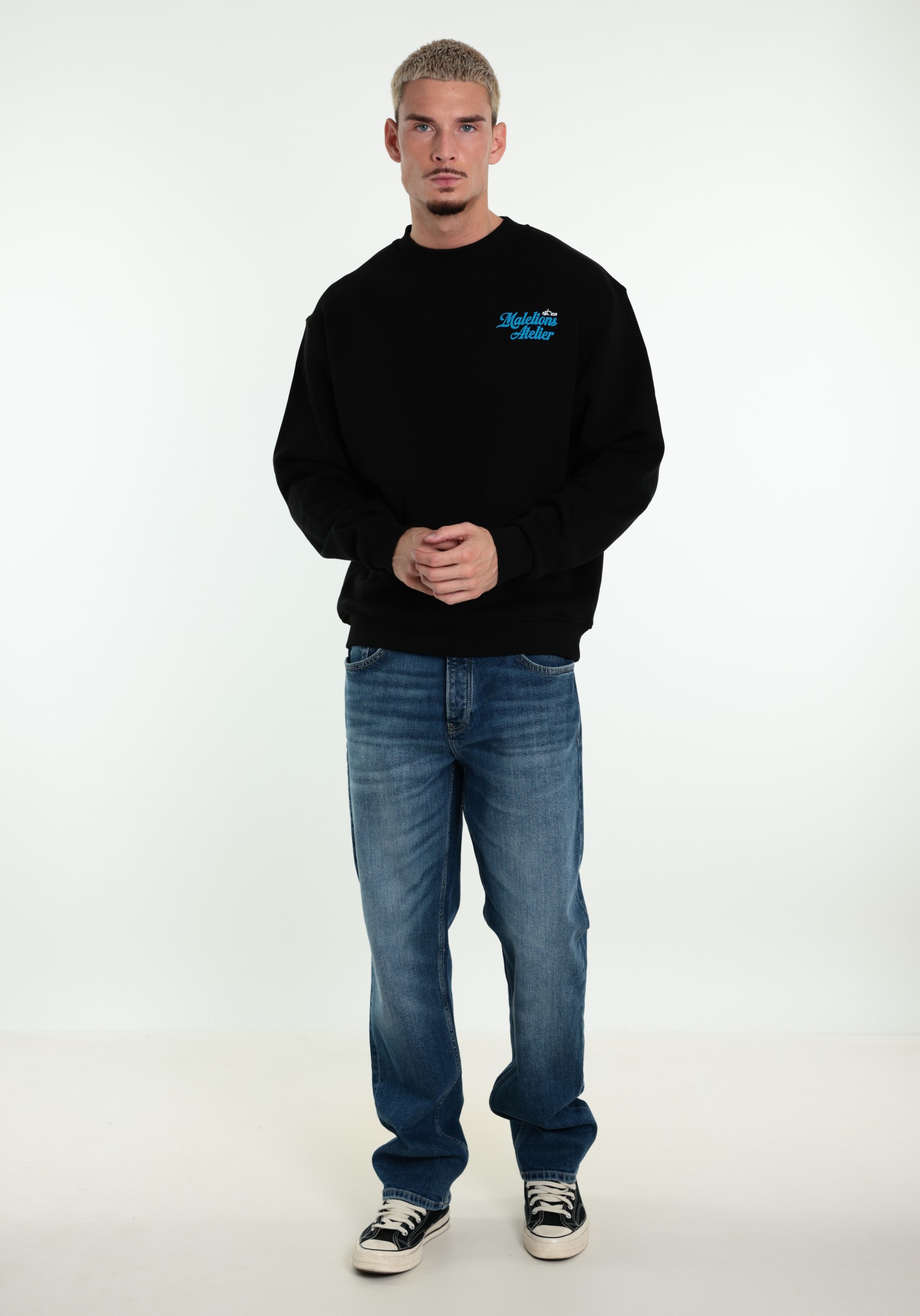 Malelions Sweater University MMA50026035 Zwart