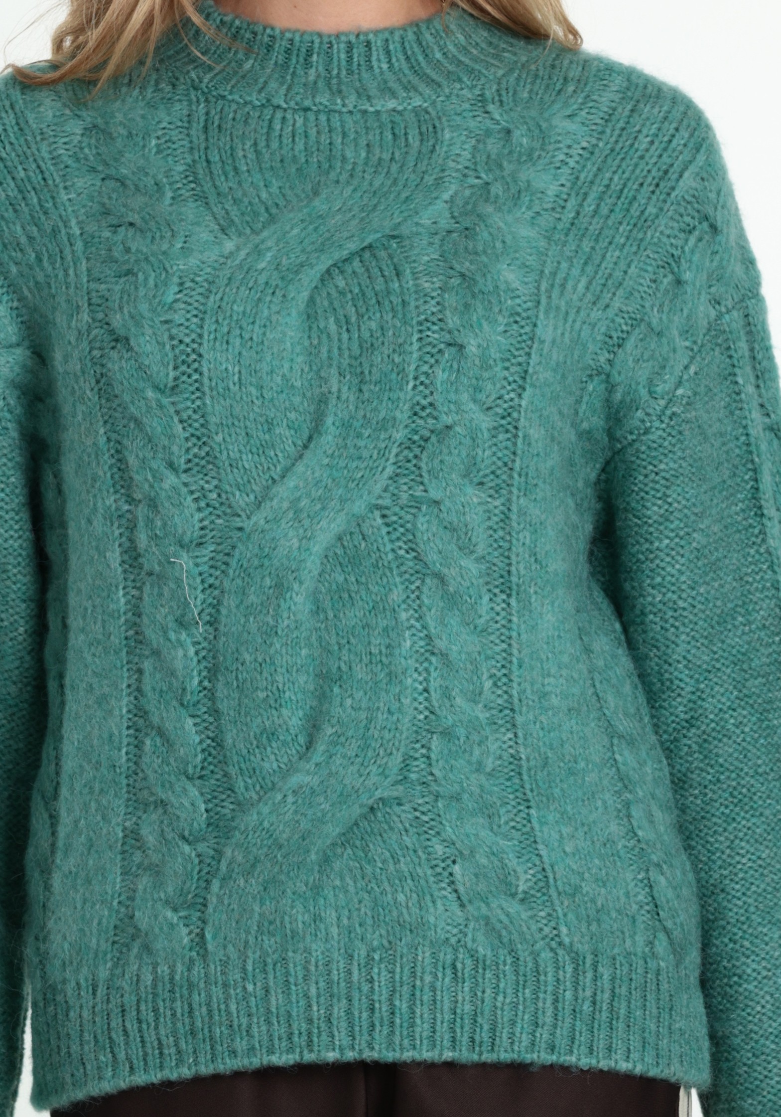 Geisha Kabel trui 64542-23 Turquoise