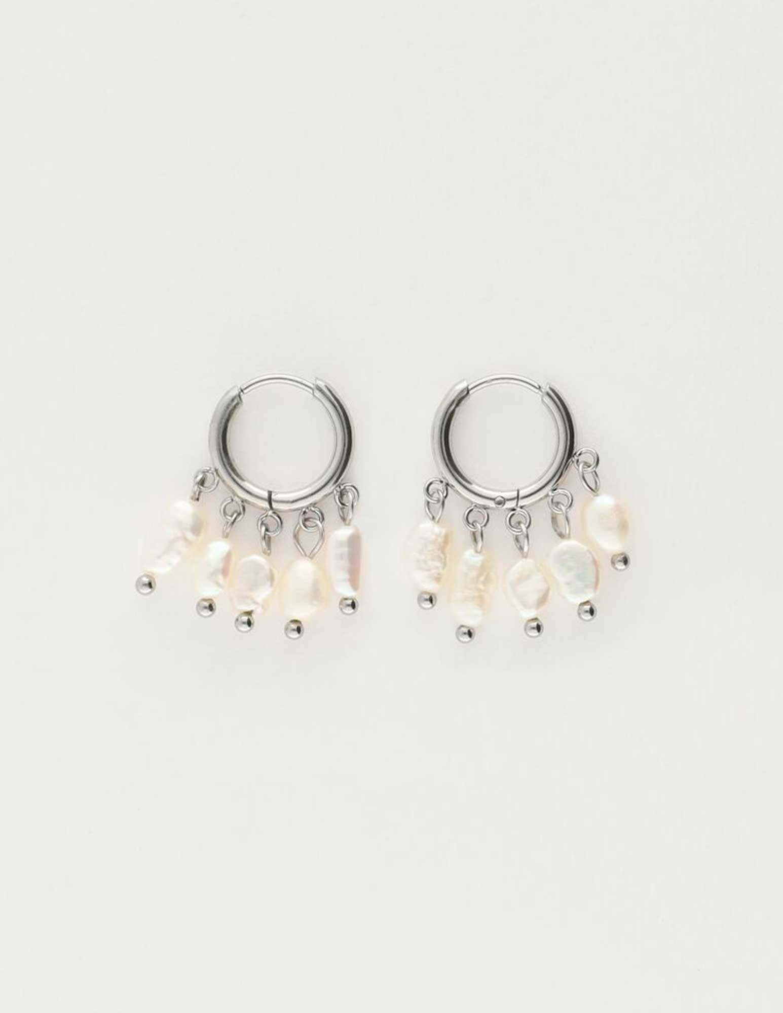 My Jewellery Oorringen met vijf parels MJ10270 Zilver