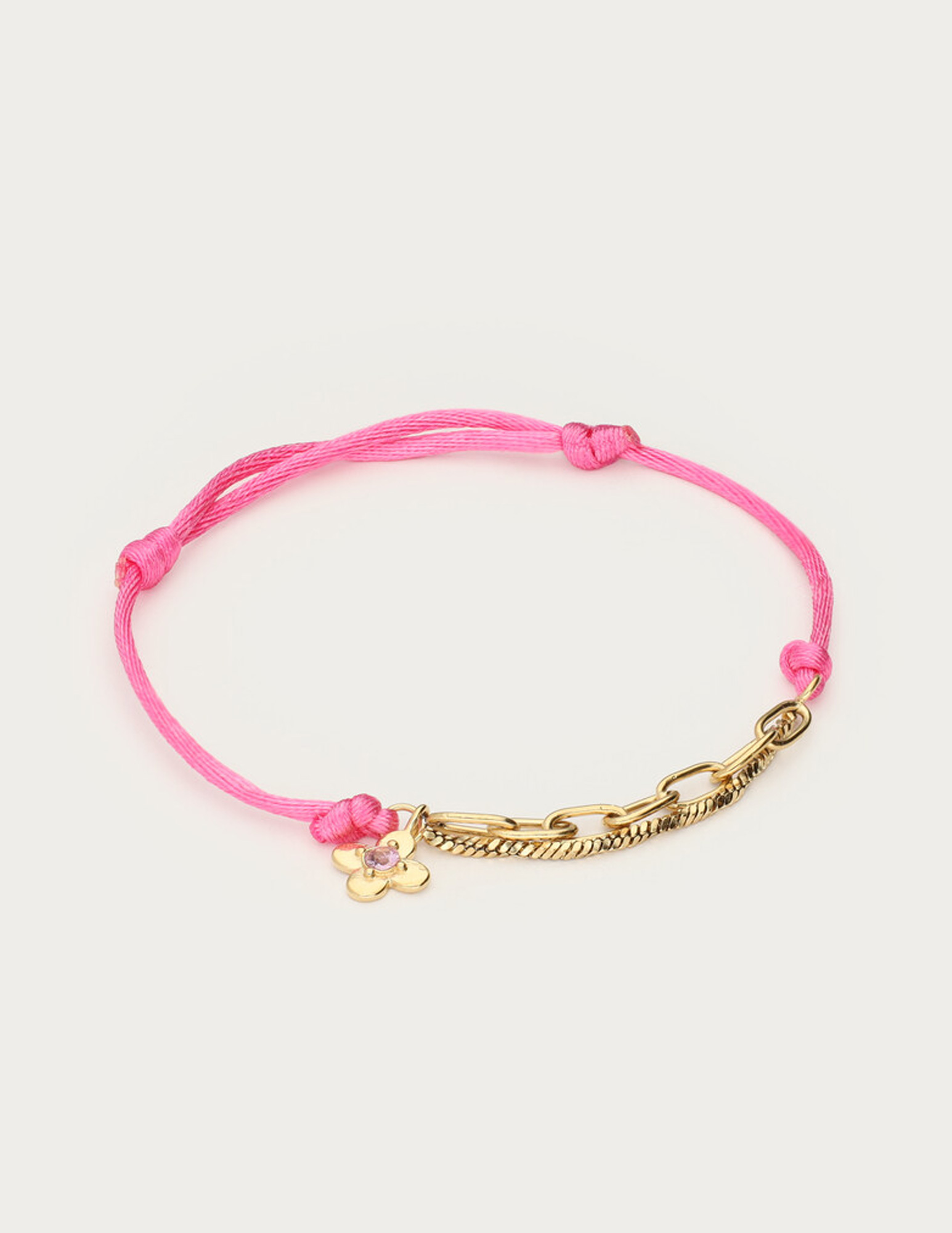 My Jewellery Botanical roze touw armband met bloem MJ15456 Goud