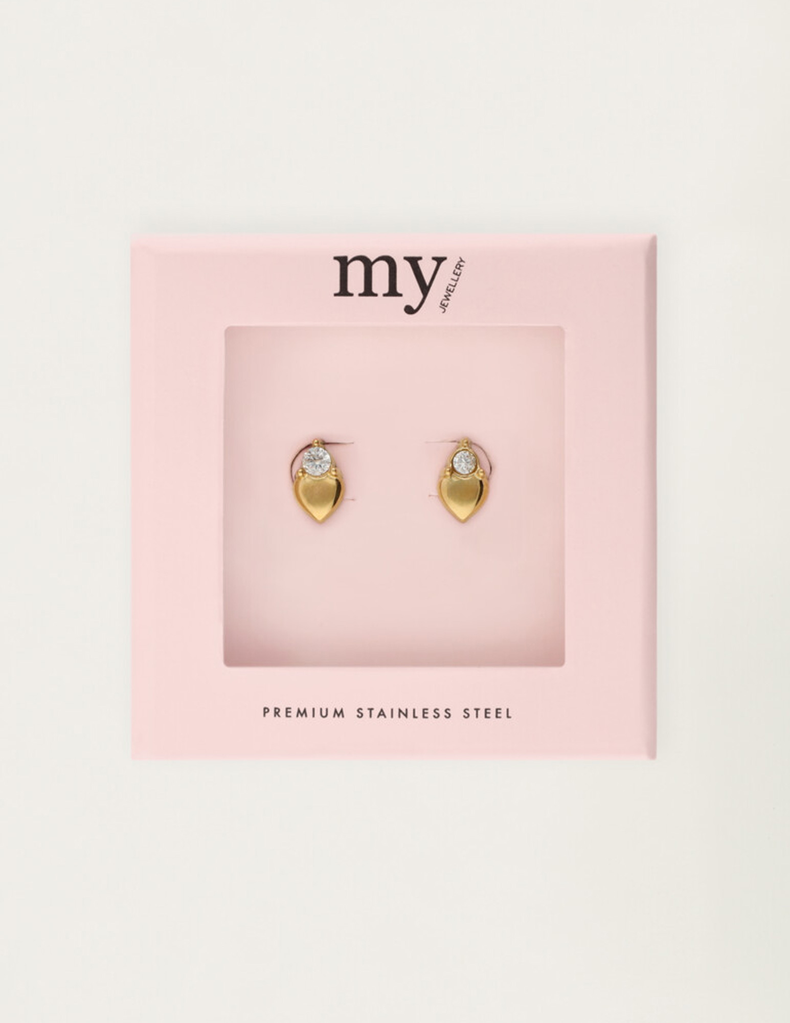 My Jewellery Studs hart met strass MJ12102 Goud