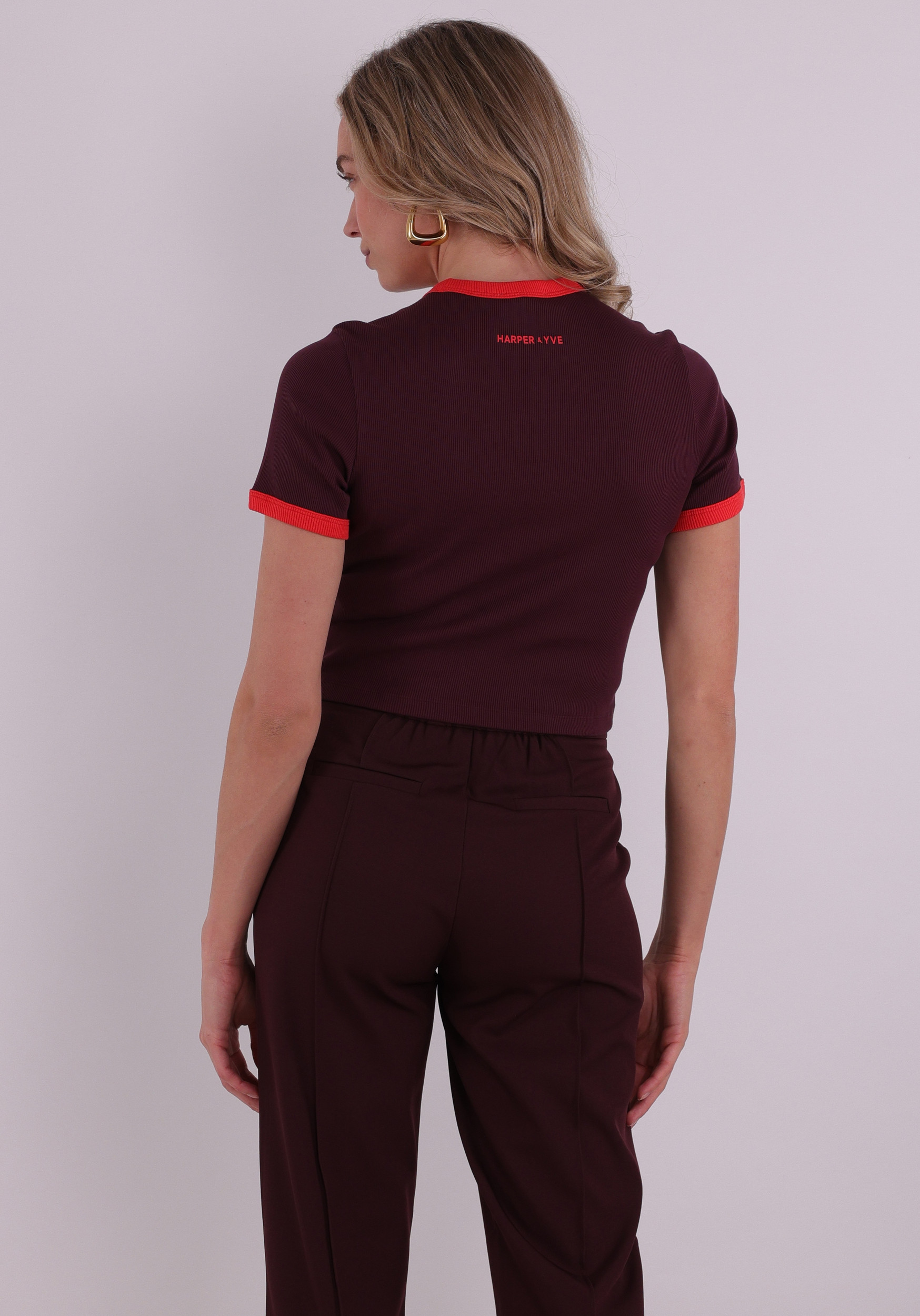 Harper & Yve T-shirt Desert flower SS6Y305 Donker Paars