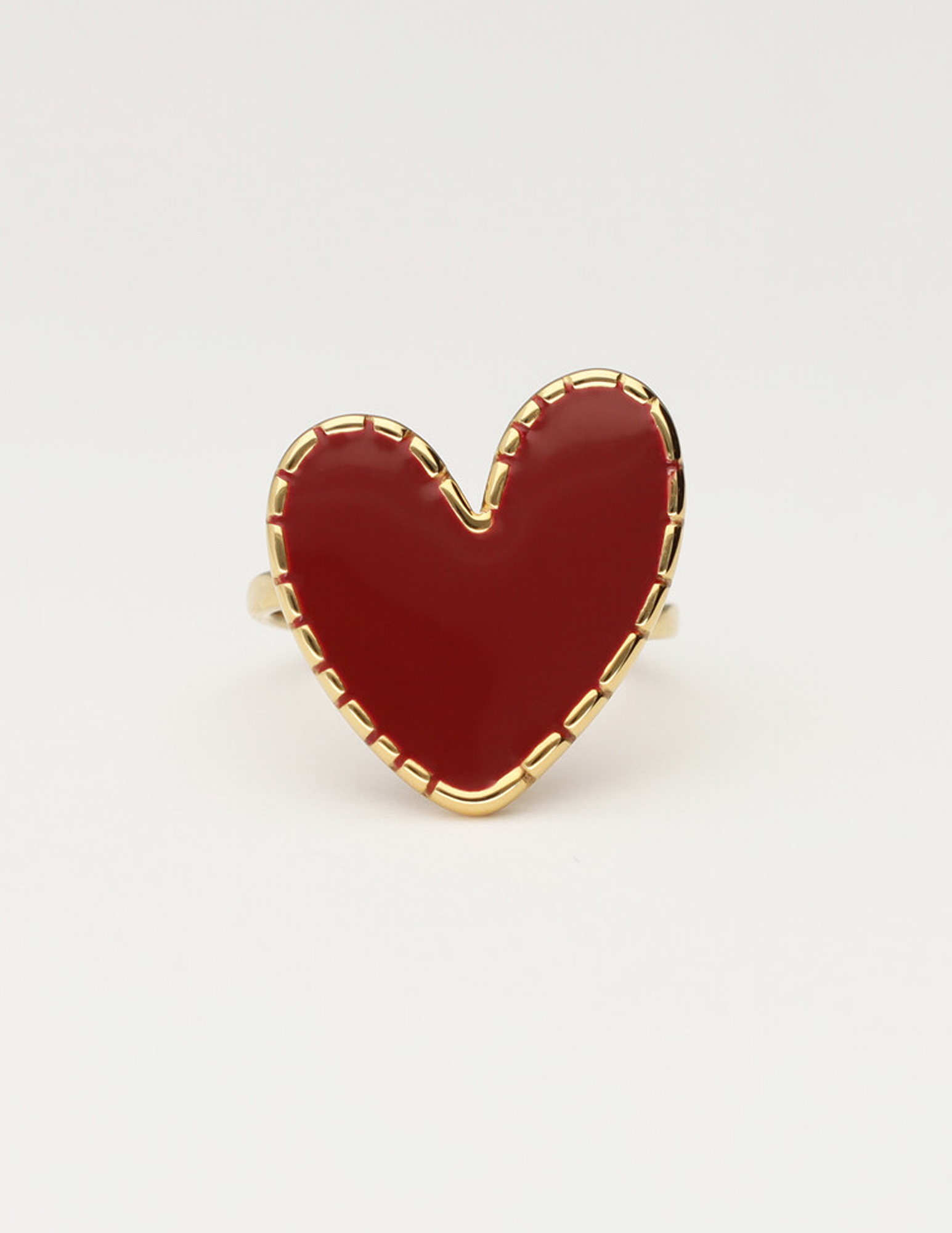 My Jewellery Statement ring met burgundy hartje MJ12616 Goud
