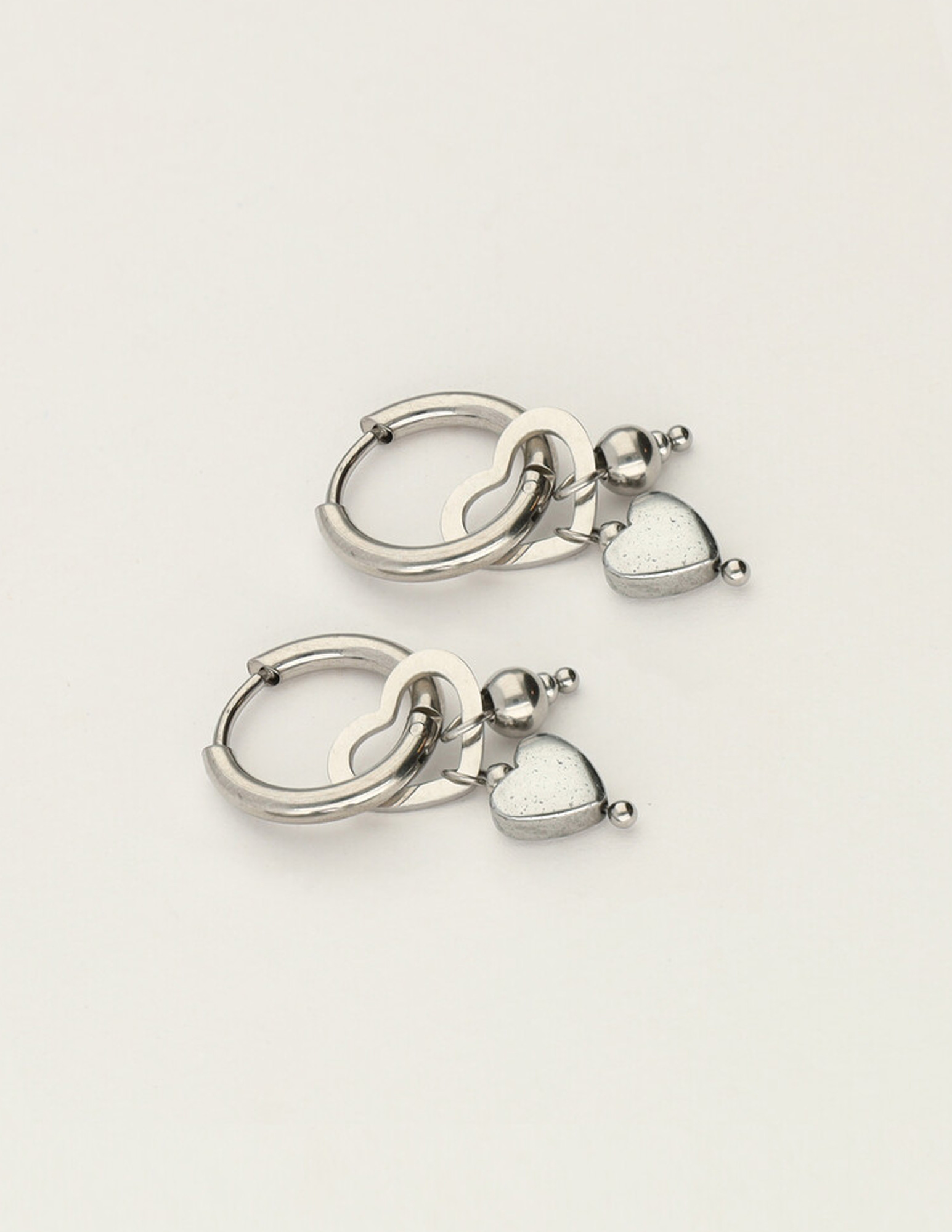 My Jewellery Oorringen met hartjes MJ12011 Zilver