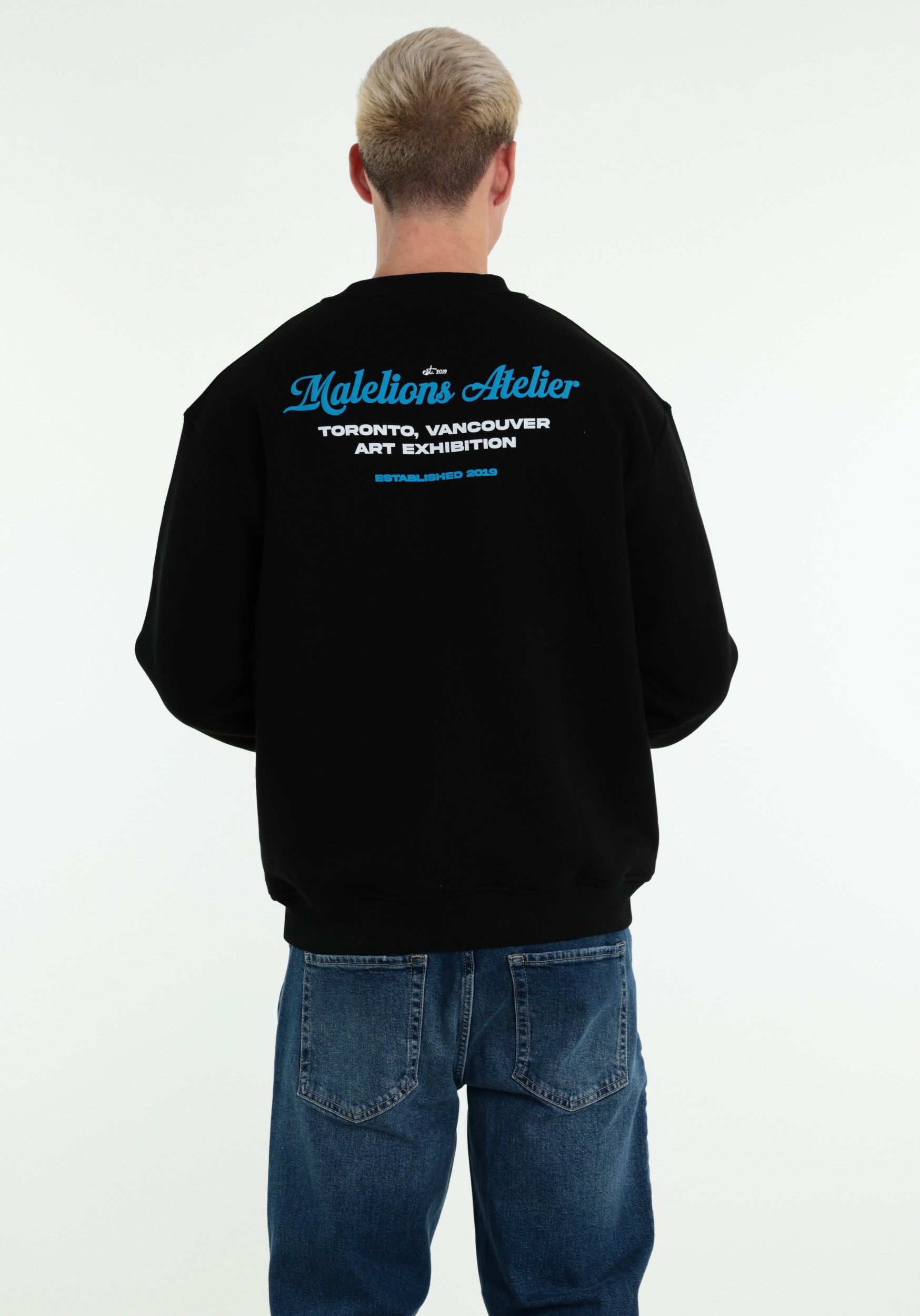 Malelions Sweater University MMA50026035 Zwart