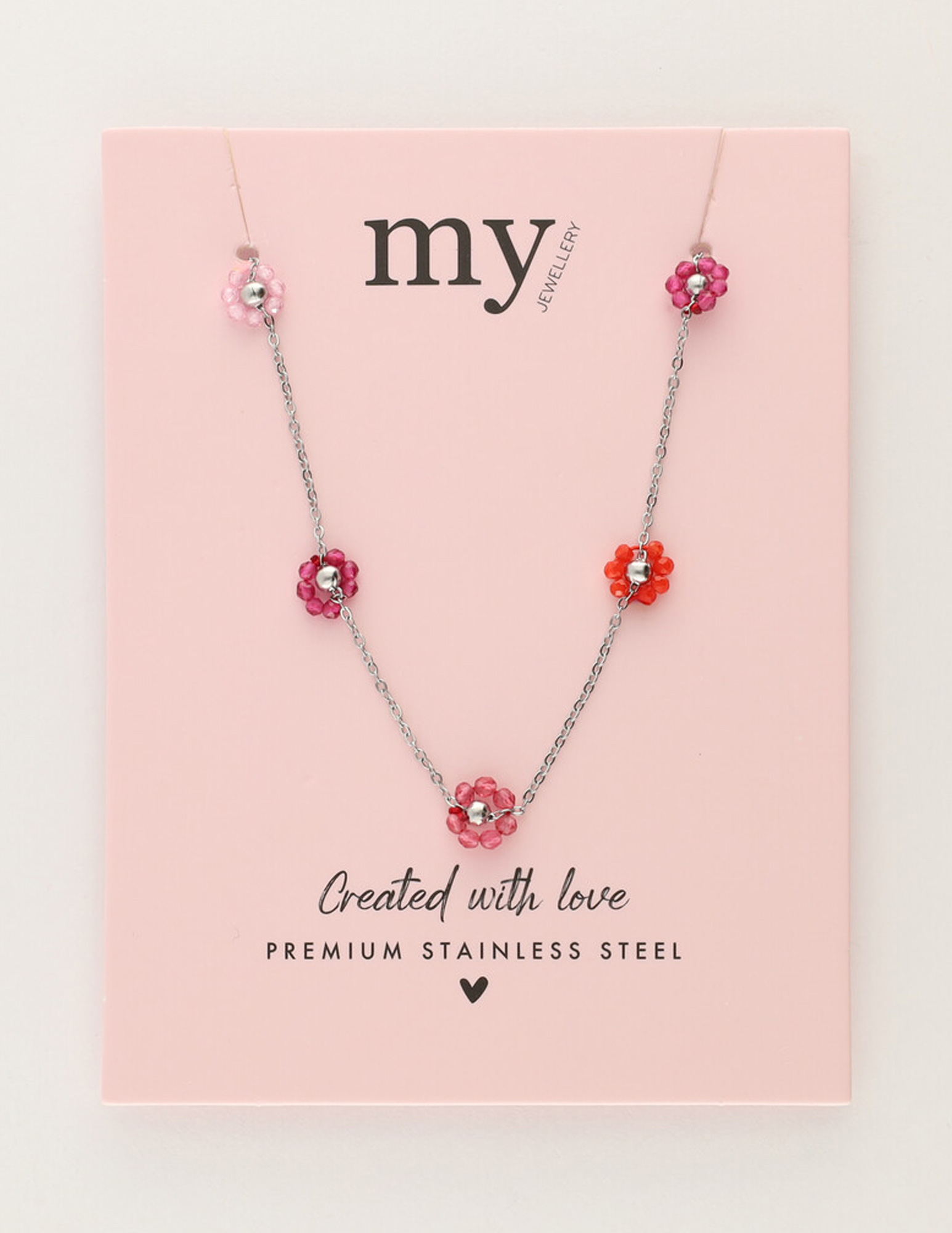 My Jewellery Sunrocks ketting met bloemen MJ12203 Zilver