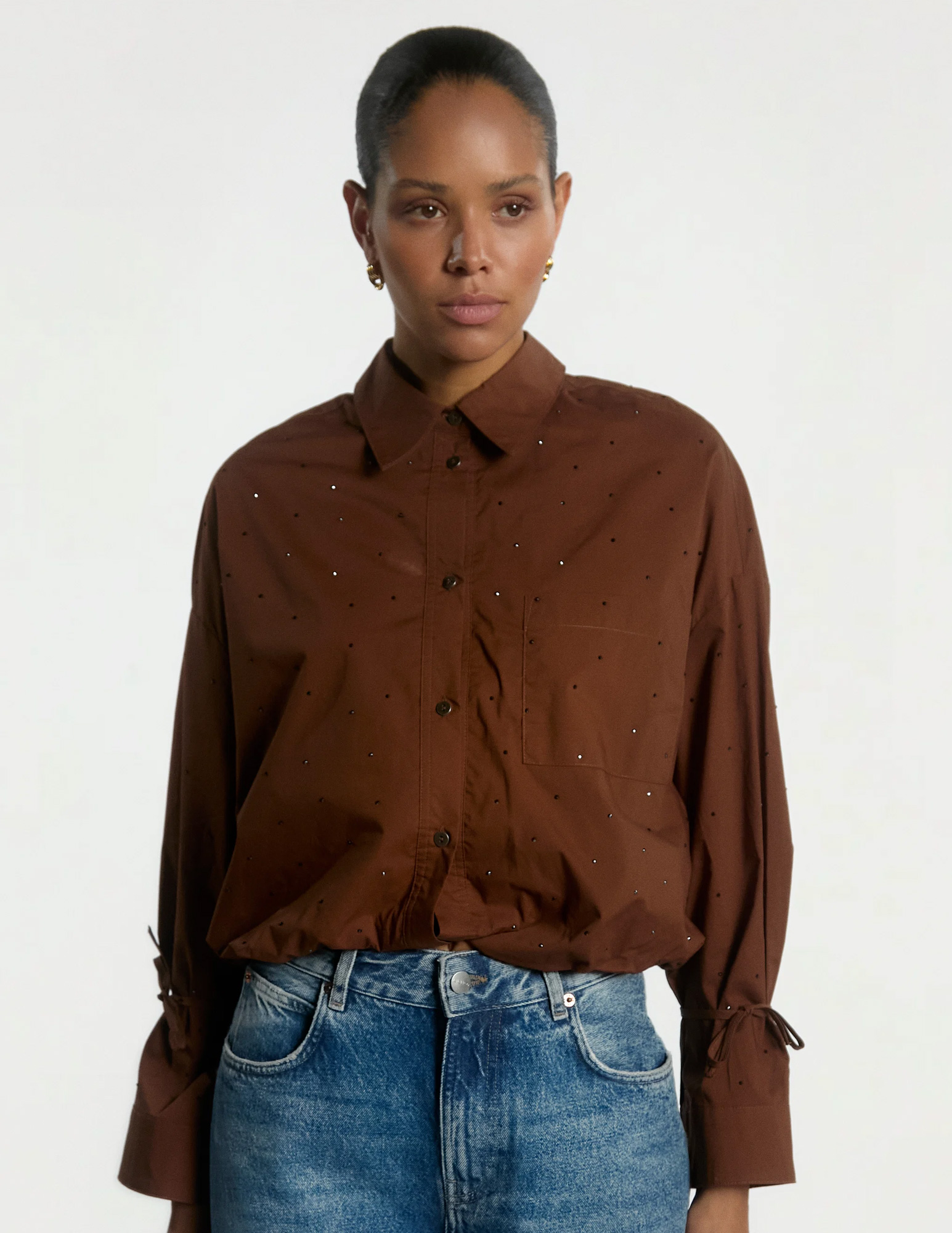 Aaiko BV Blouse MIKKIE STRASS CO 518 Bruin