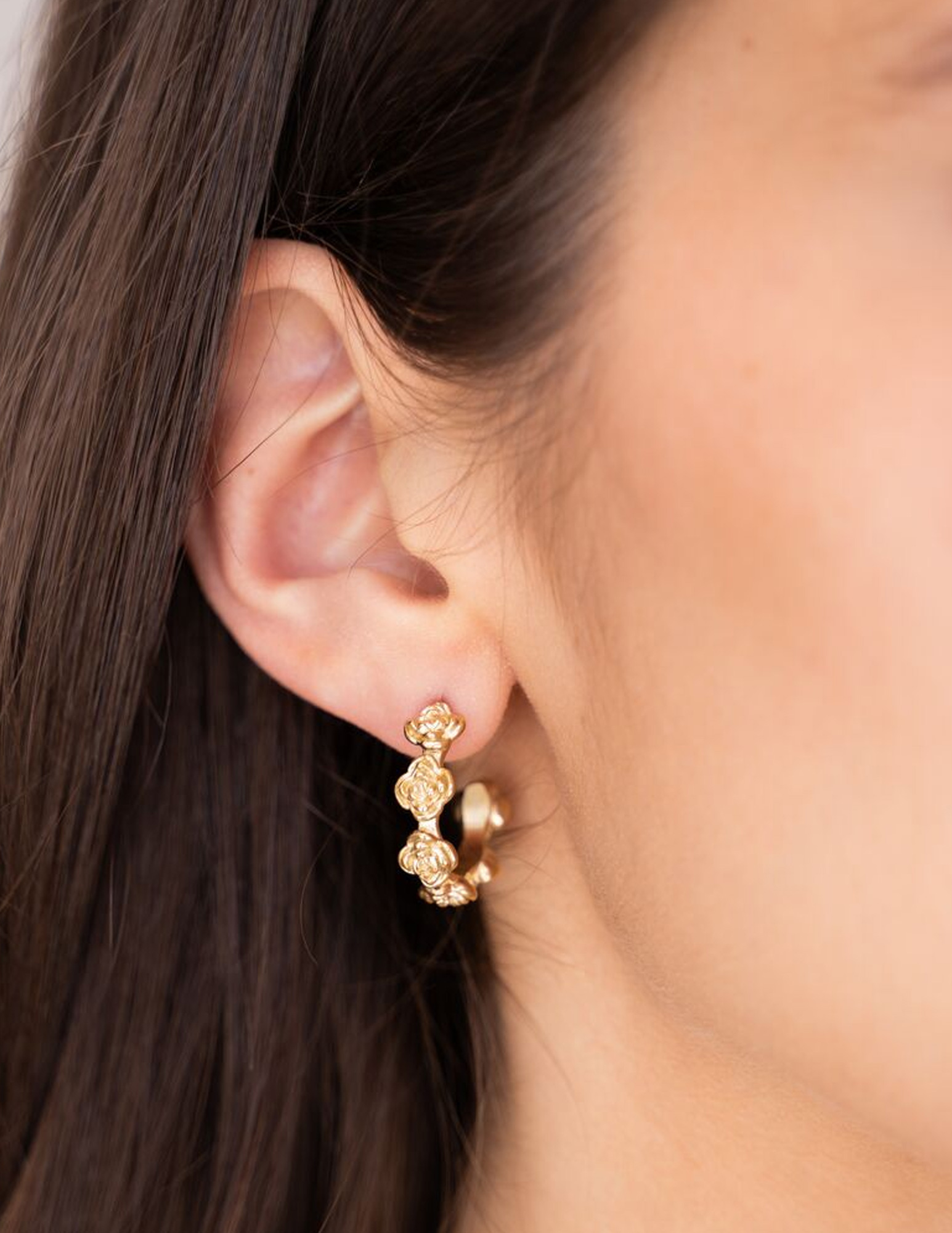 My Jewellery Vintage oorringen met rozen MJ11266 Goud