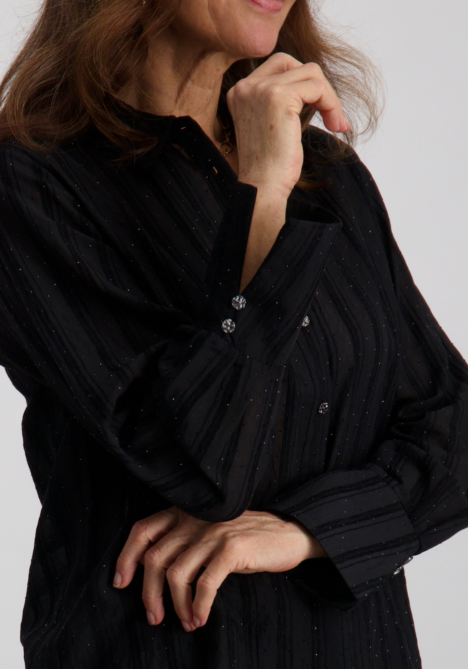 Tramontana Blouse Rhinestones O04-18-301 Zwart