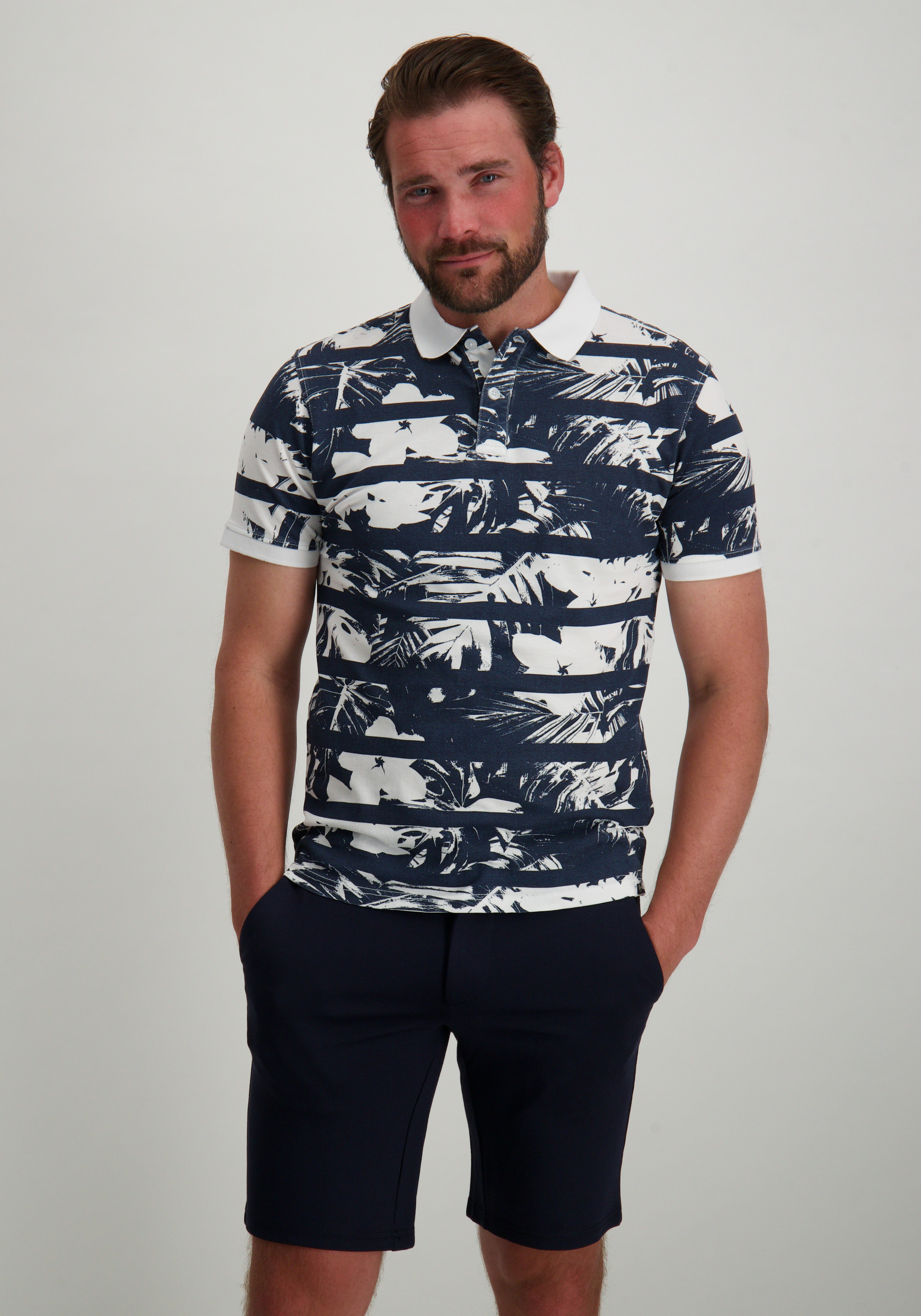 Petrol Polo All-over print M-1050-POL104 Wit
