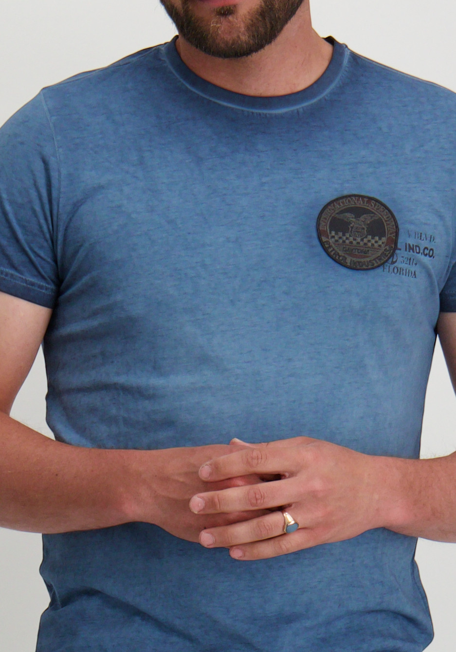 Petrol T-shirt M-1050-TSR607 Blauw