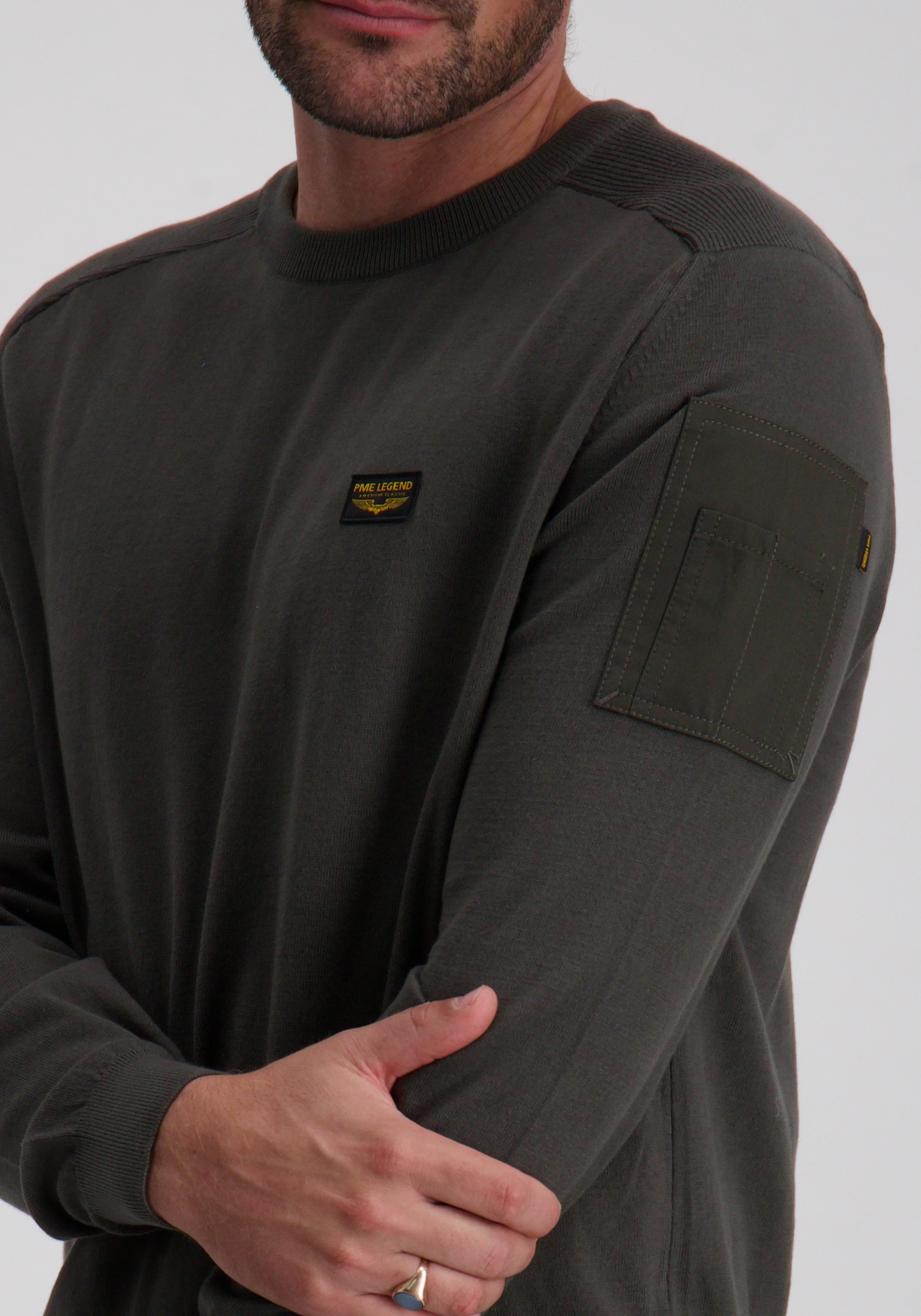 PME Legend Trui American classic PKW0000332 Donker groen