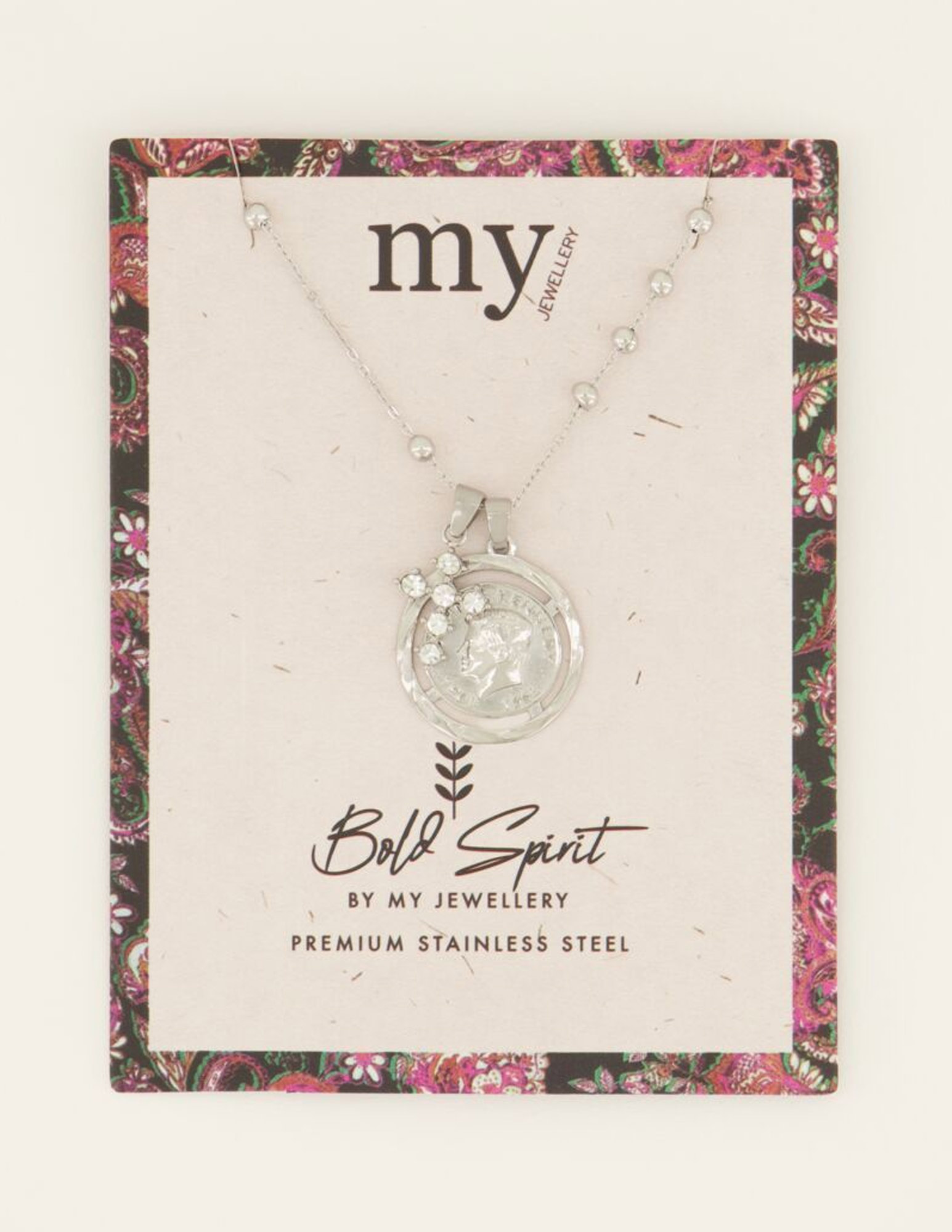My Jewellery Ketting met munt en kruis MJ07633 Zilver