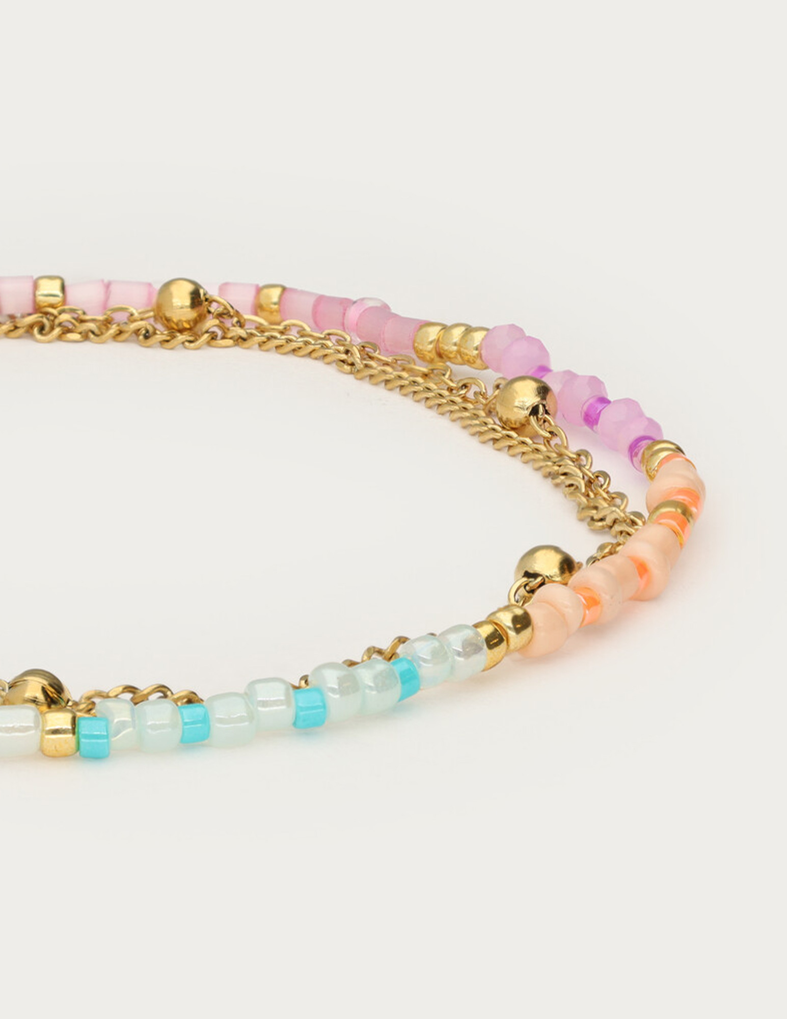 My Jewellery Botanical driedubbele armband met kralen MJ14912 Goud