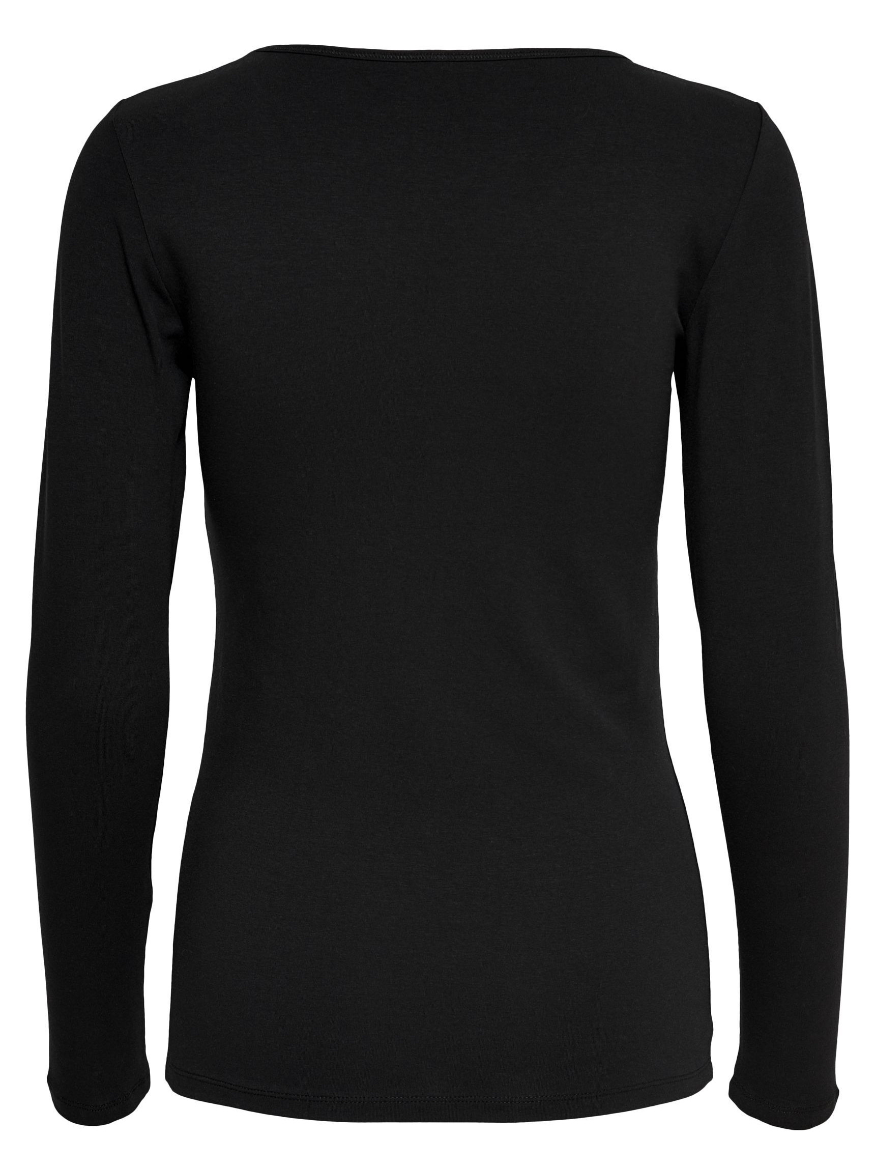 Only T-shirt lange mouw basic 15204712 Zwart