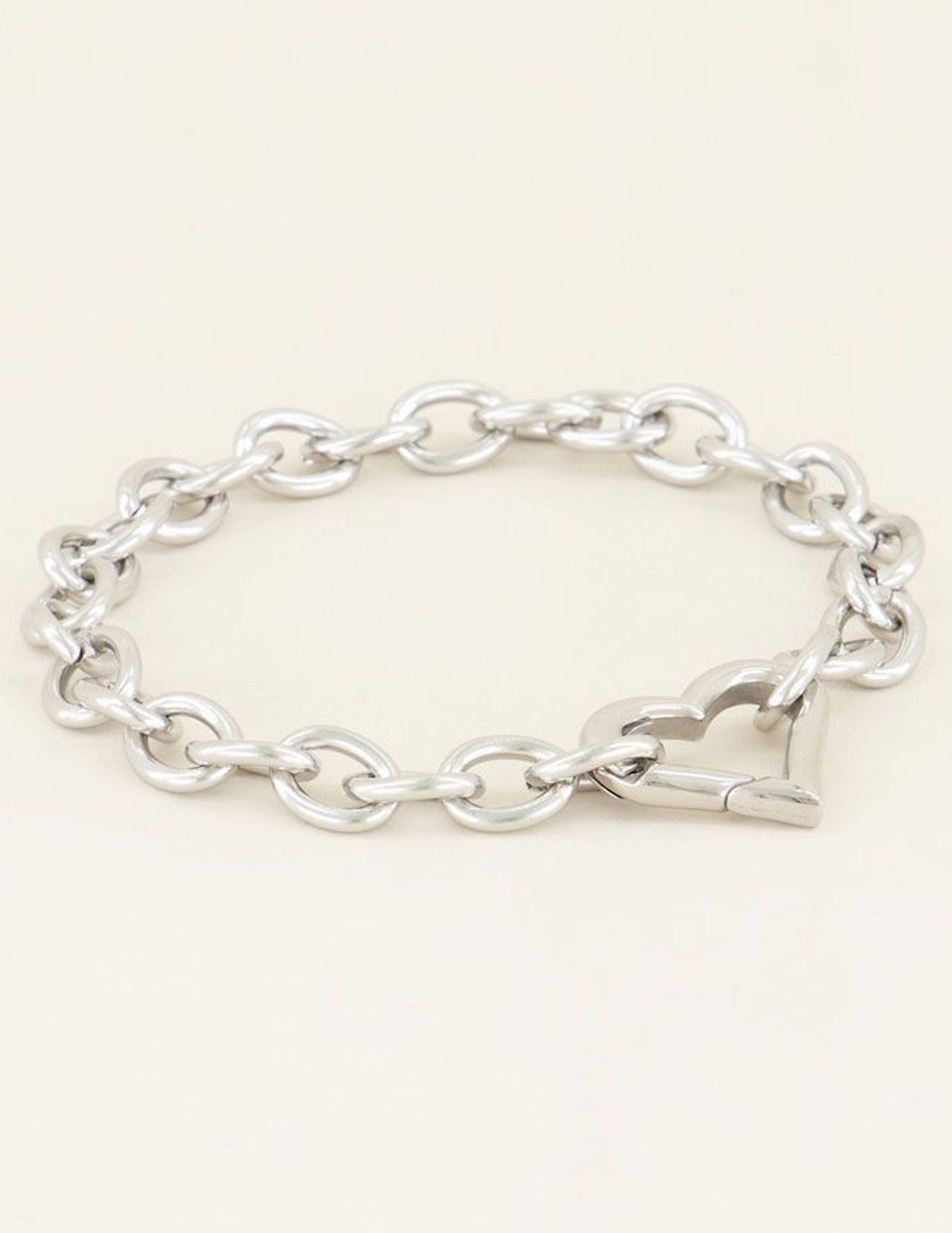 My Jewellery Schakelarmband met hart MJ04069 Zilver