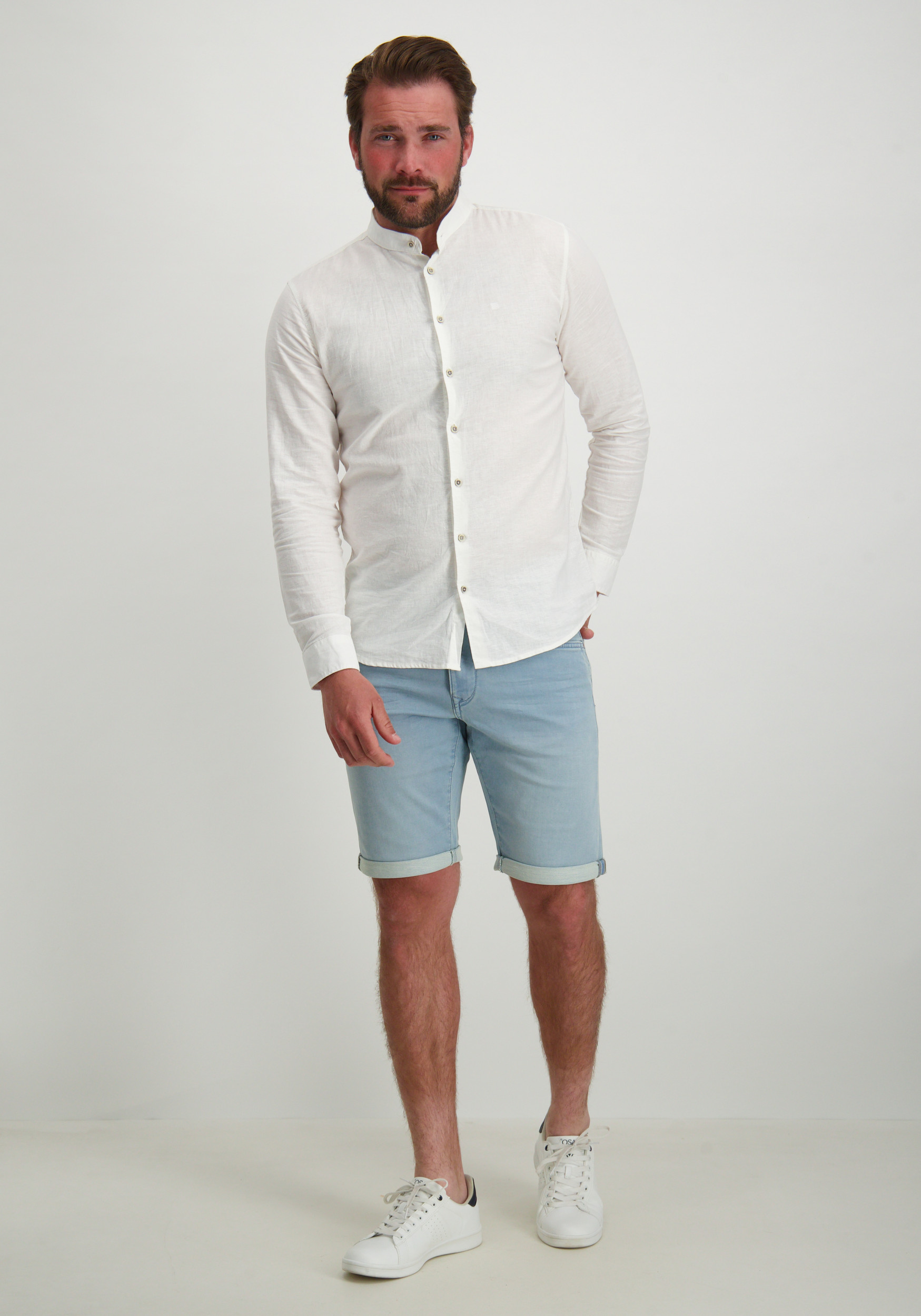 No Excess Linnen overhemd 27470218SN Wit