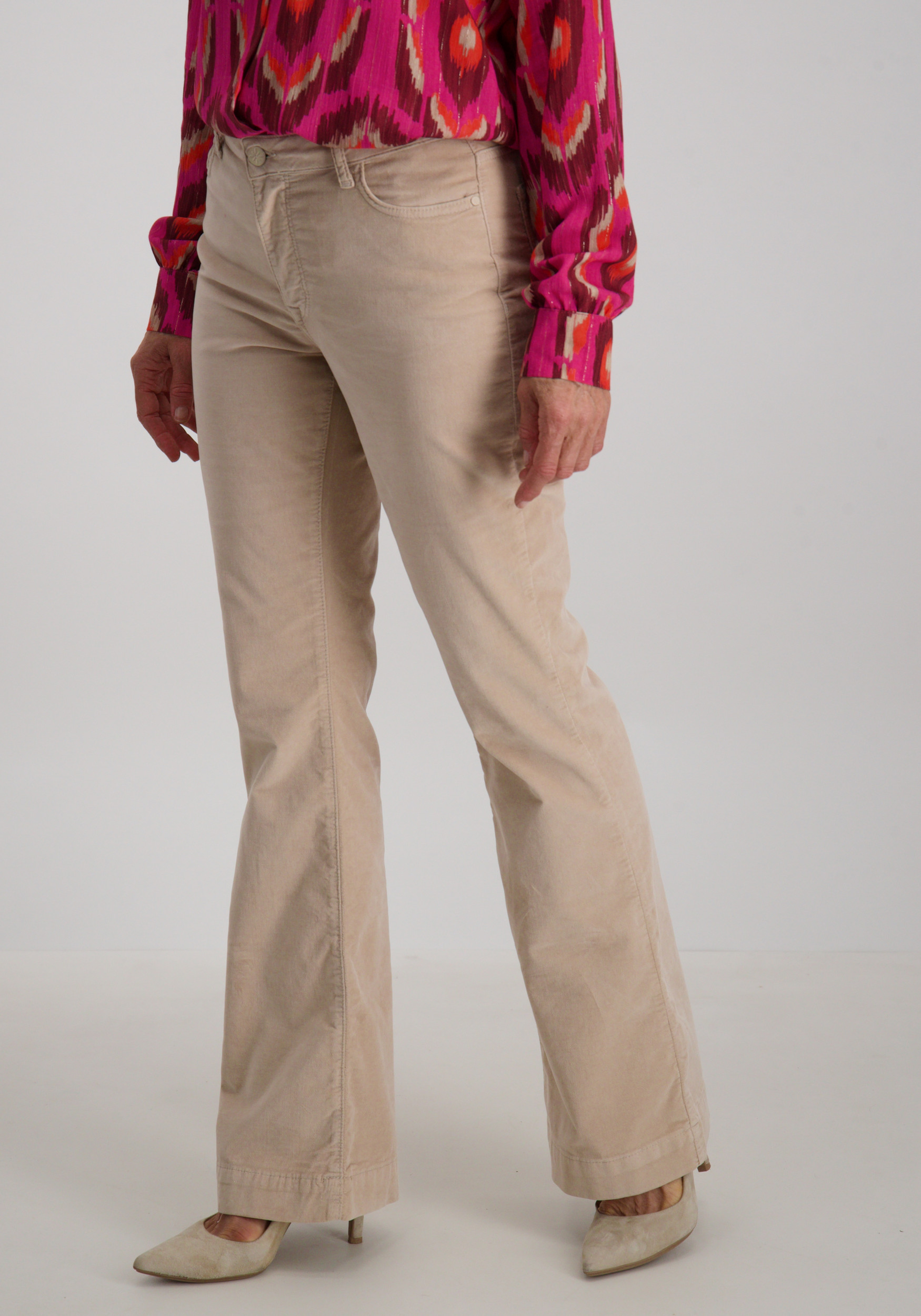 Para Mi Broek Jade velvet FW251.105070 Beige