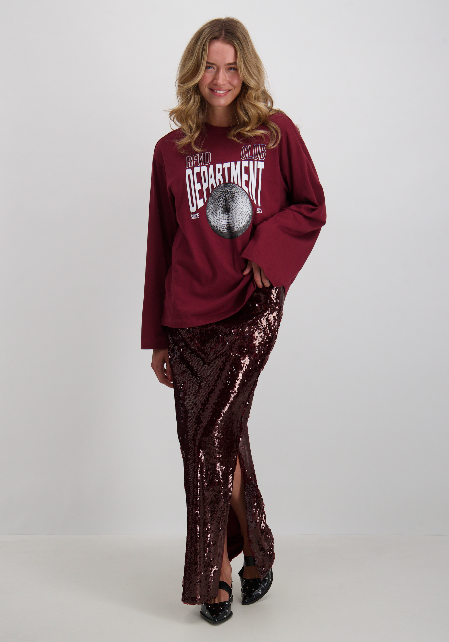 Refined Department T-shirt Winnie R25118183851 Bordeaux