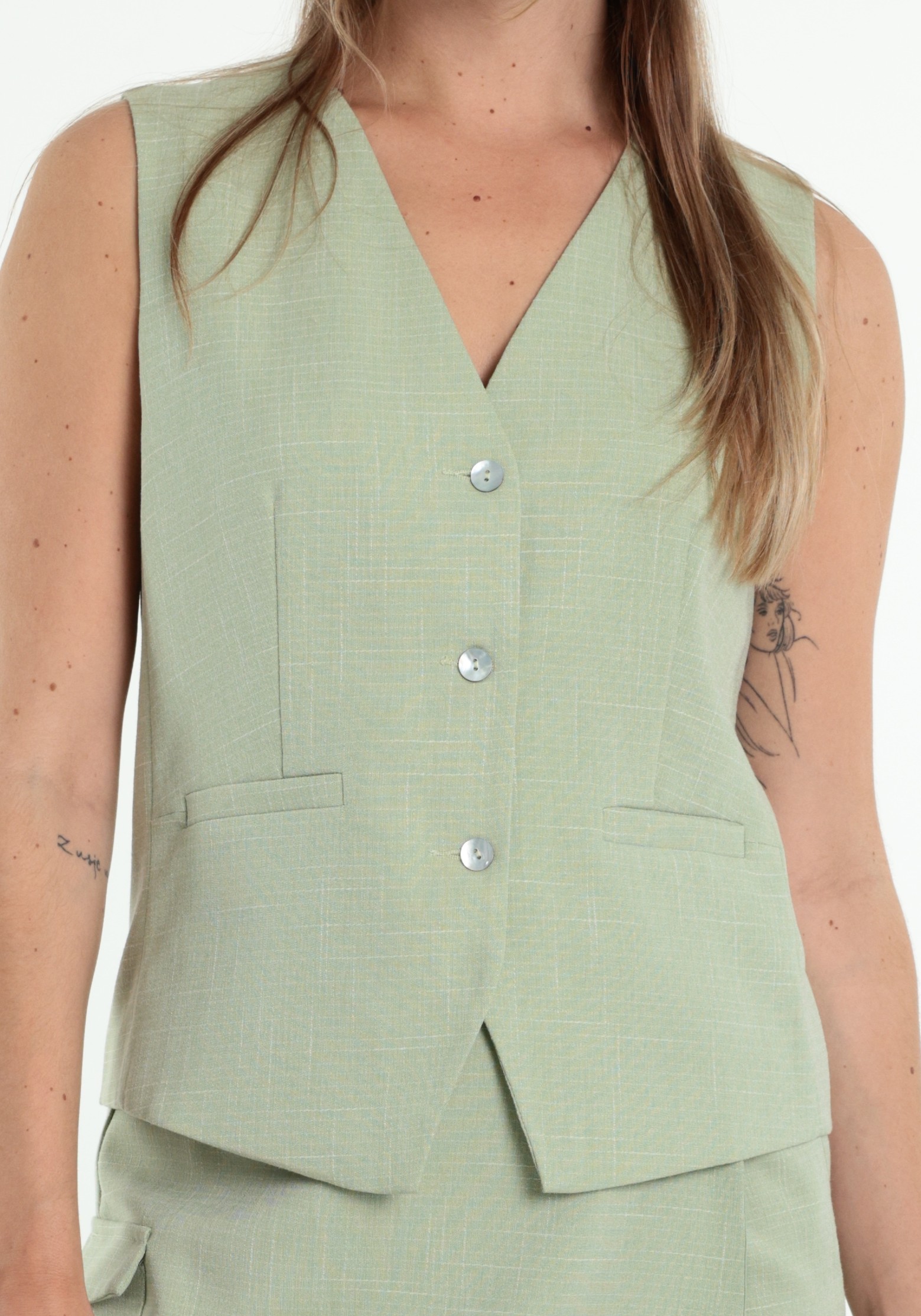 Lofty Manner Gilet Shirin RD41 Groen