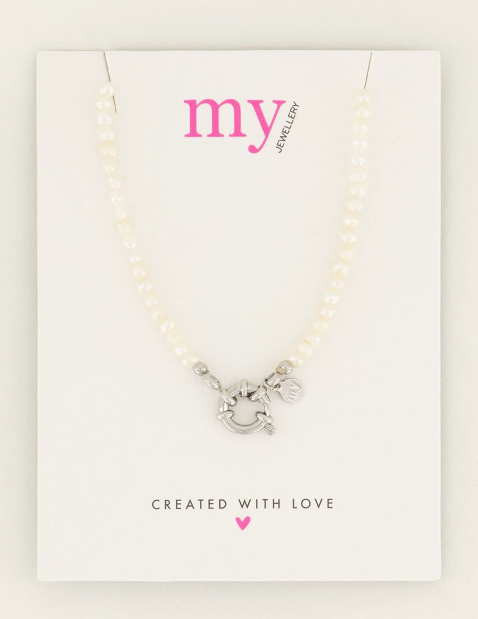 My Jewellery Parelketting met slotje MJ04935 Zilver