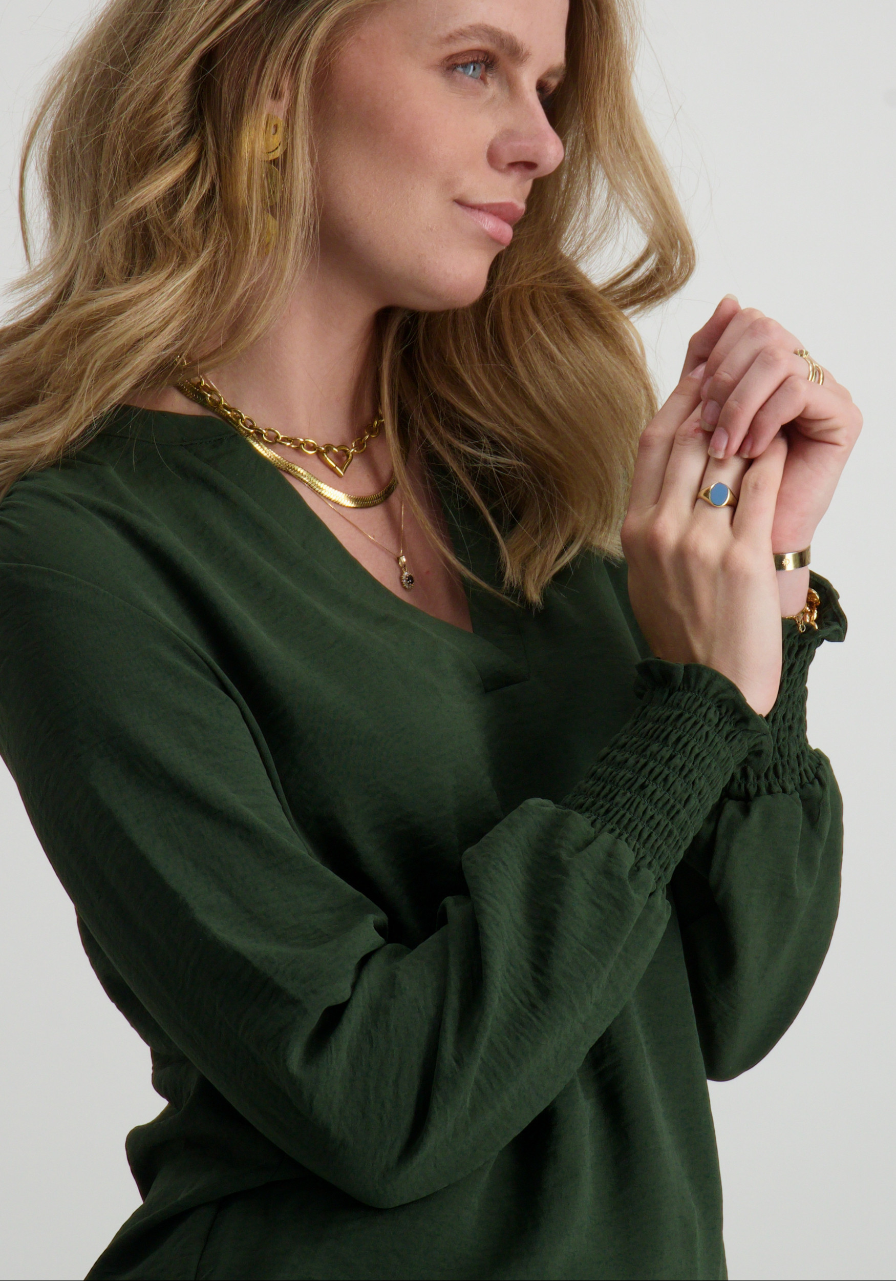 Only Blouse Mette 15284309 Donker groen