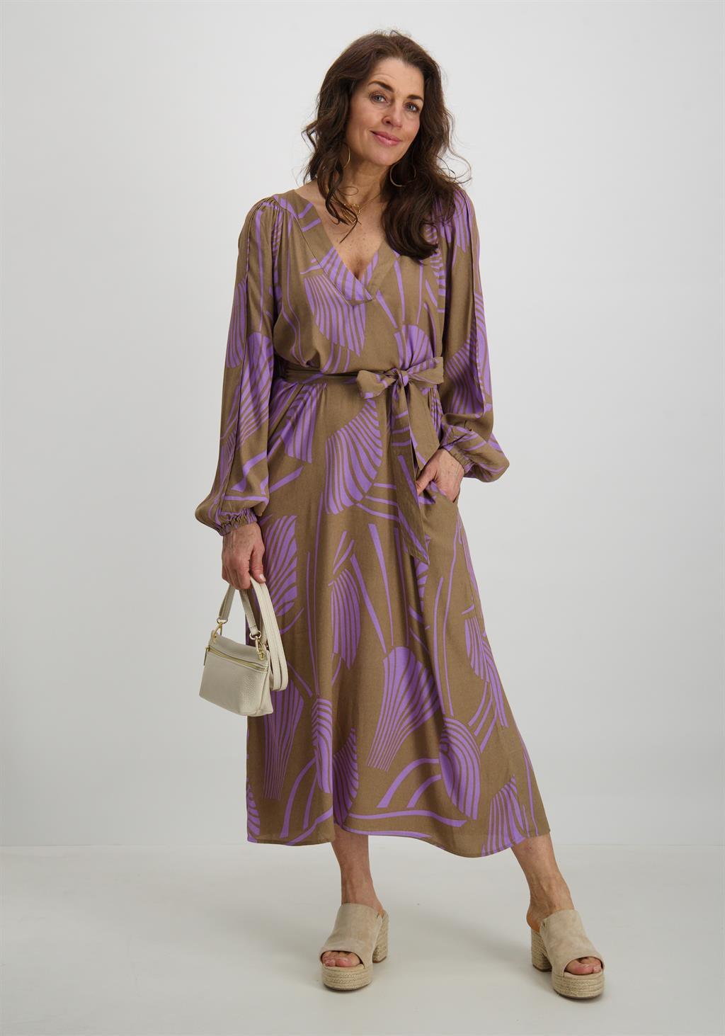 Aaiko BV Lange jurk Krissy Licht bruin