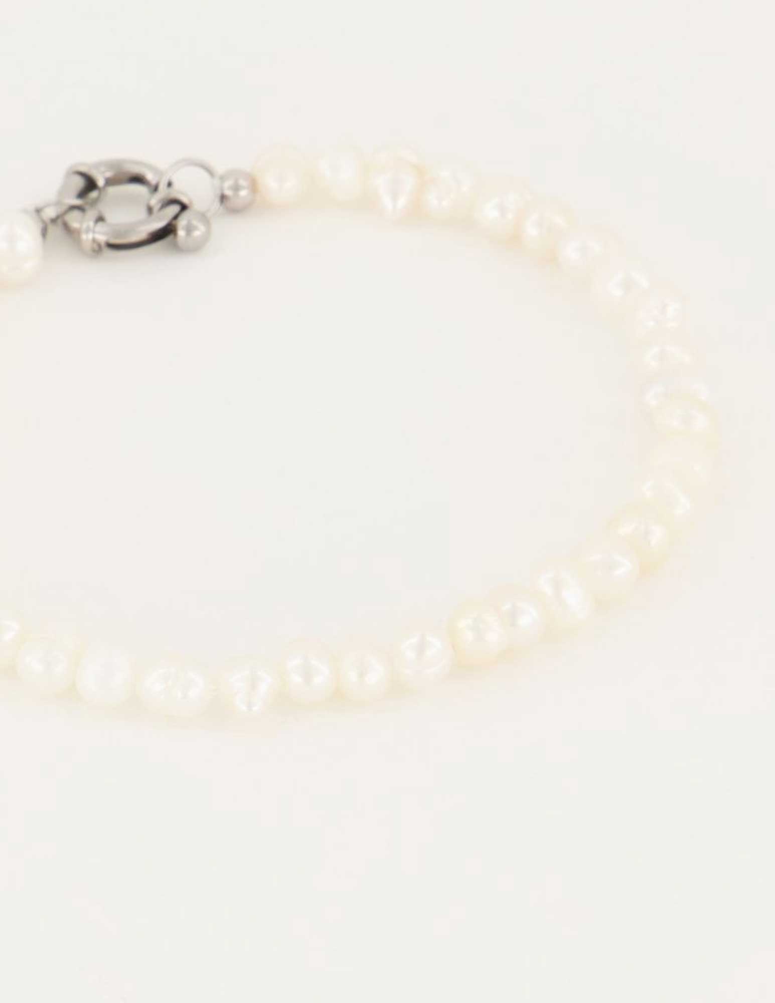 My Jewellery Armband met parels en slotje MJ05406 Zilver