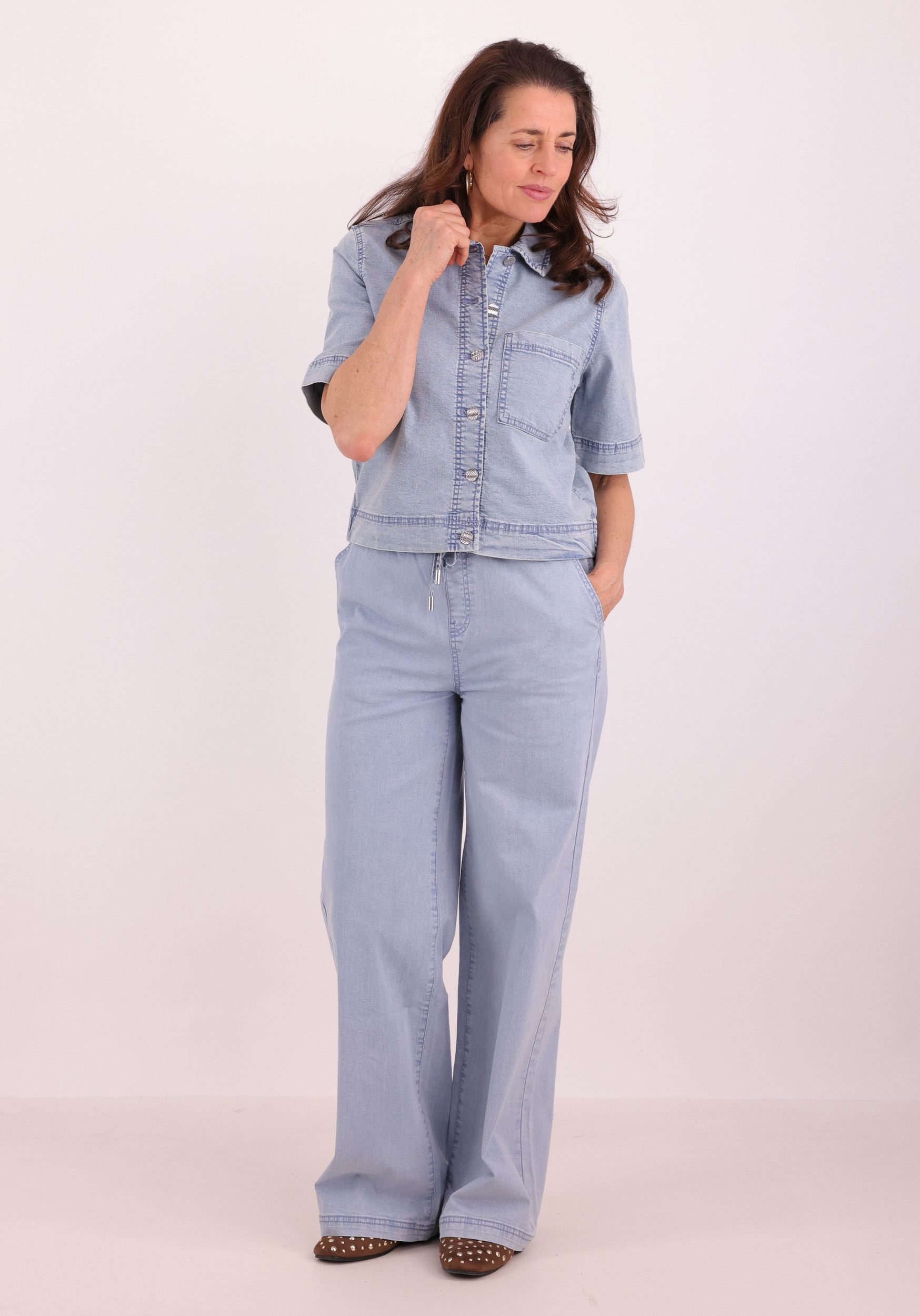 Tramontana Denim blouse F01-19-801 Licht blauw