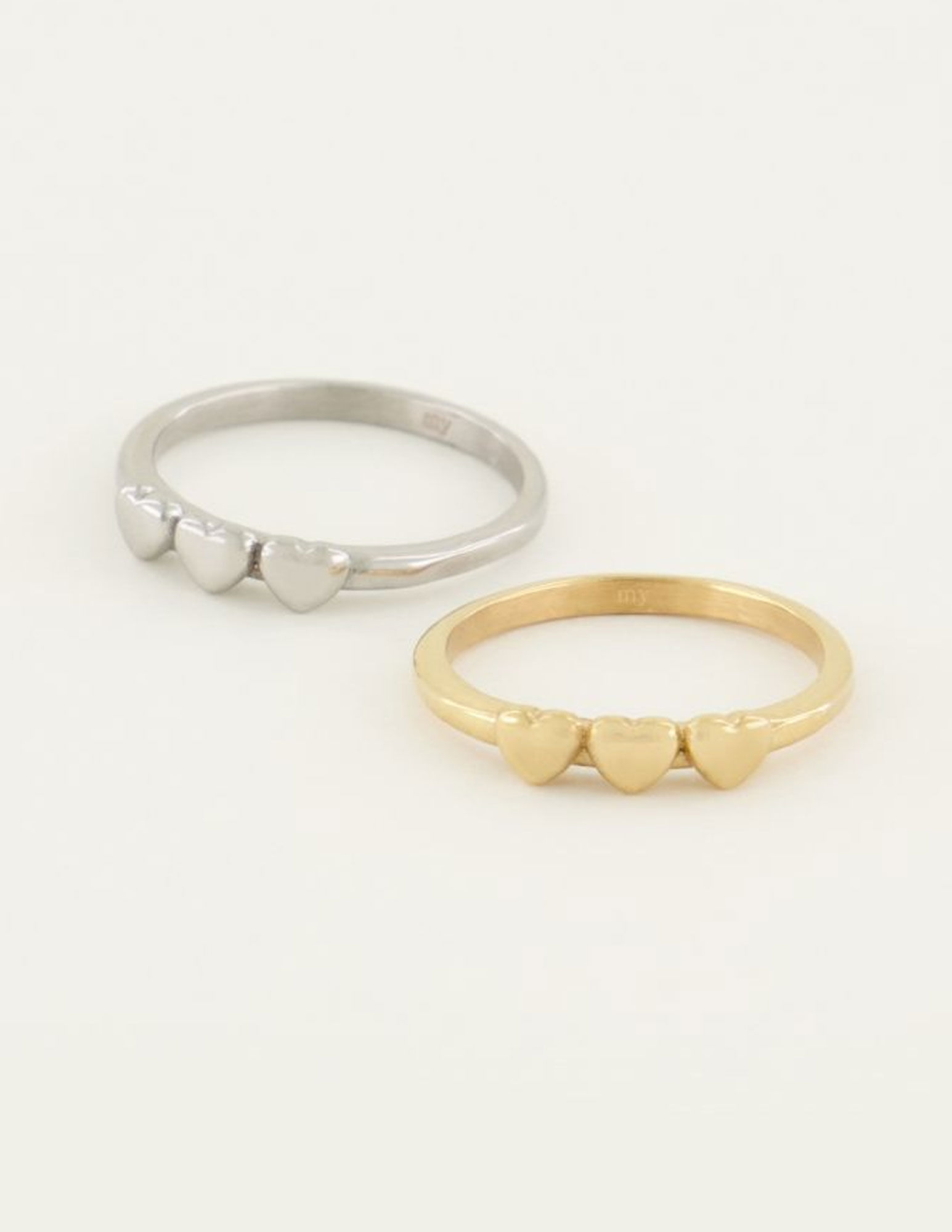 My Jewellery Ring met drie hartjes MJ04454 Zilver