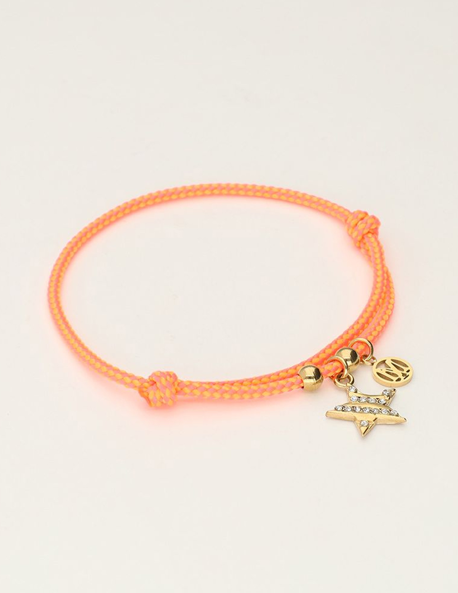 My Jewellery Armband cord orange star MJ10199 Goud