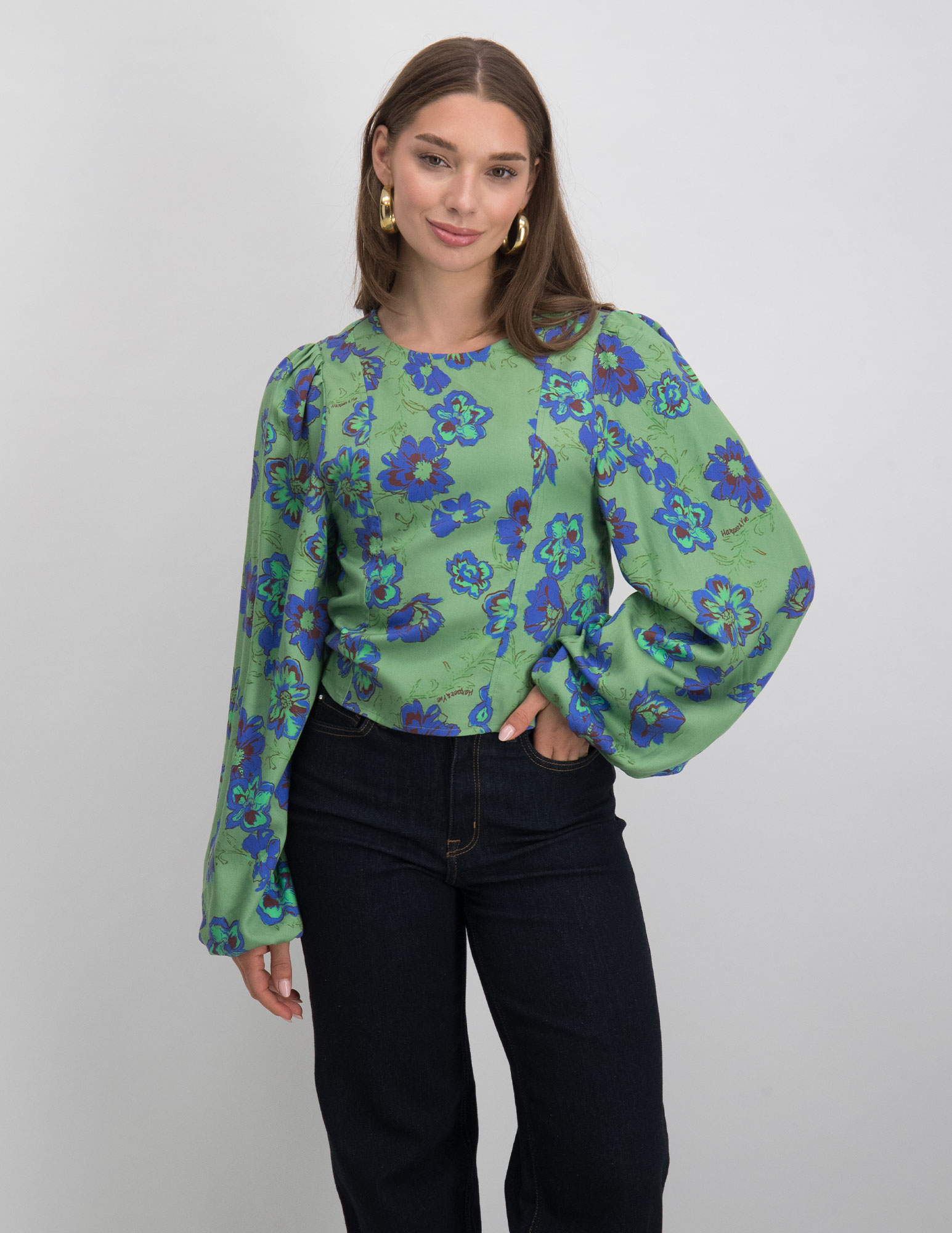 Harper & Yve Blouse Floor AW25C601 Groen