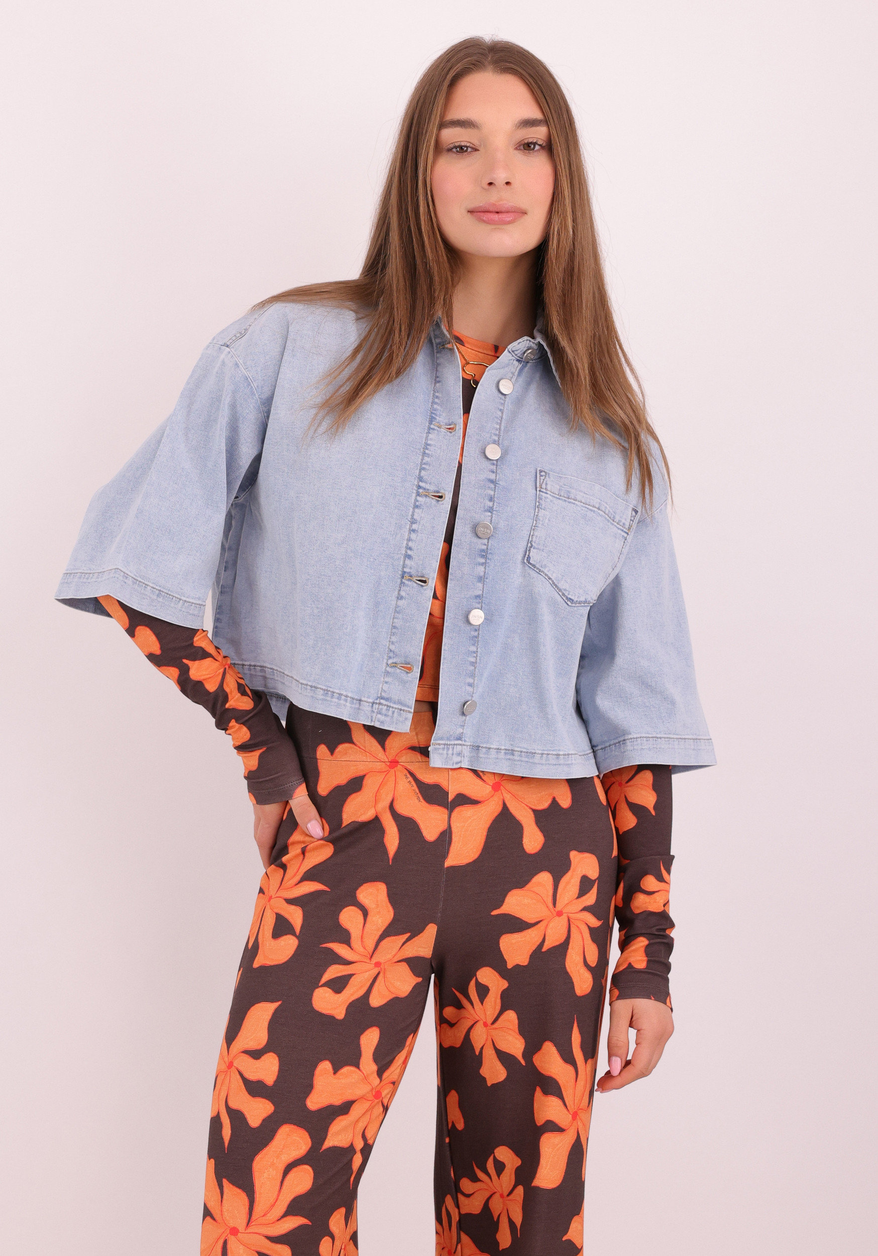 Jansen Amsterdam Spijkerjack MABEL SS26 Licht blauw