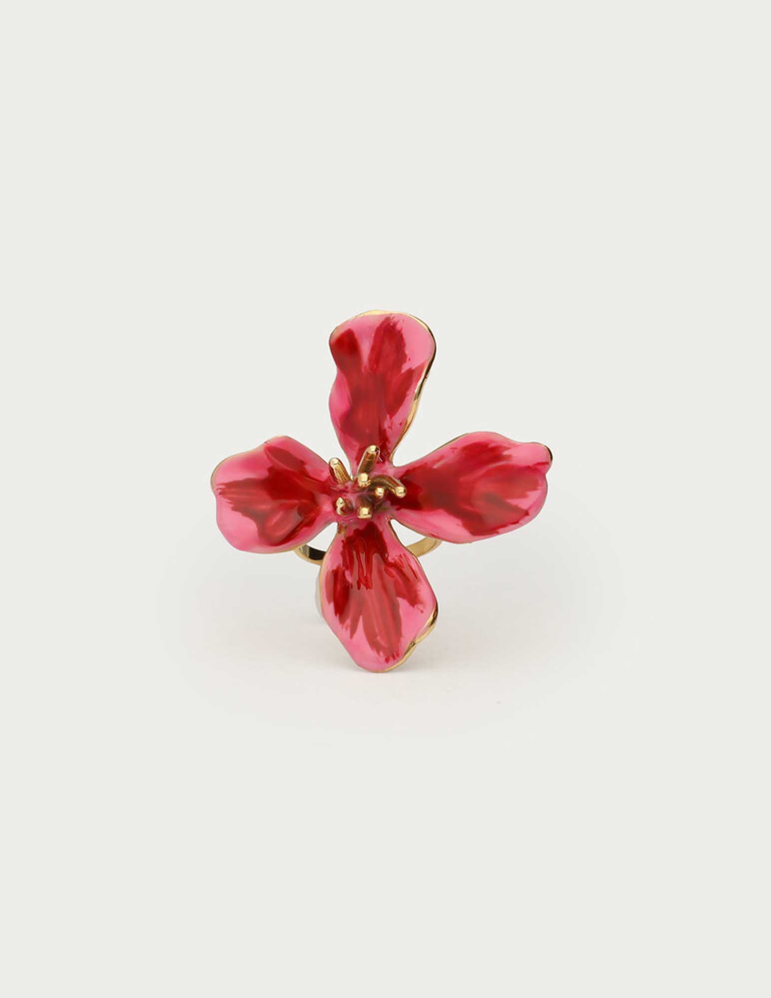 My Jewellery Tropical roze statement ring met bloem MJ15623 Goud
