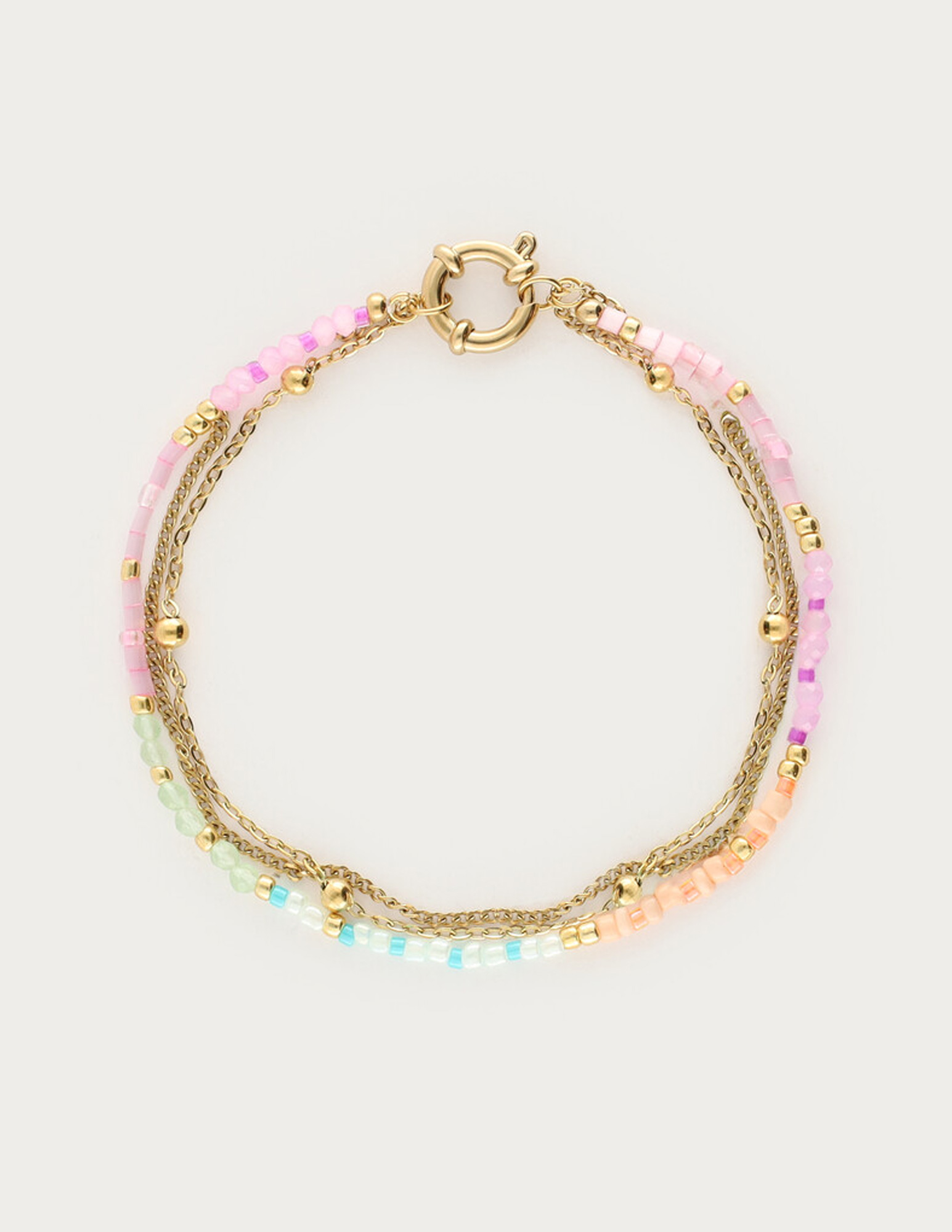 My Jewellery Botanical driedubbele armband met kralen MJ14912 Goud