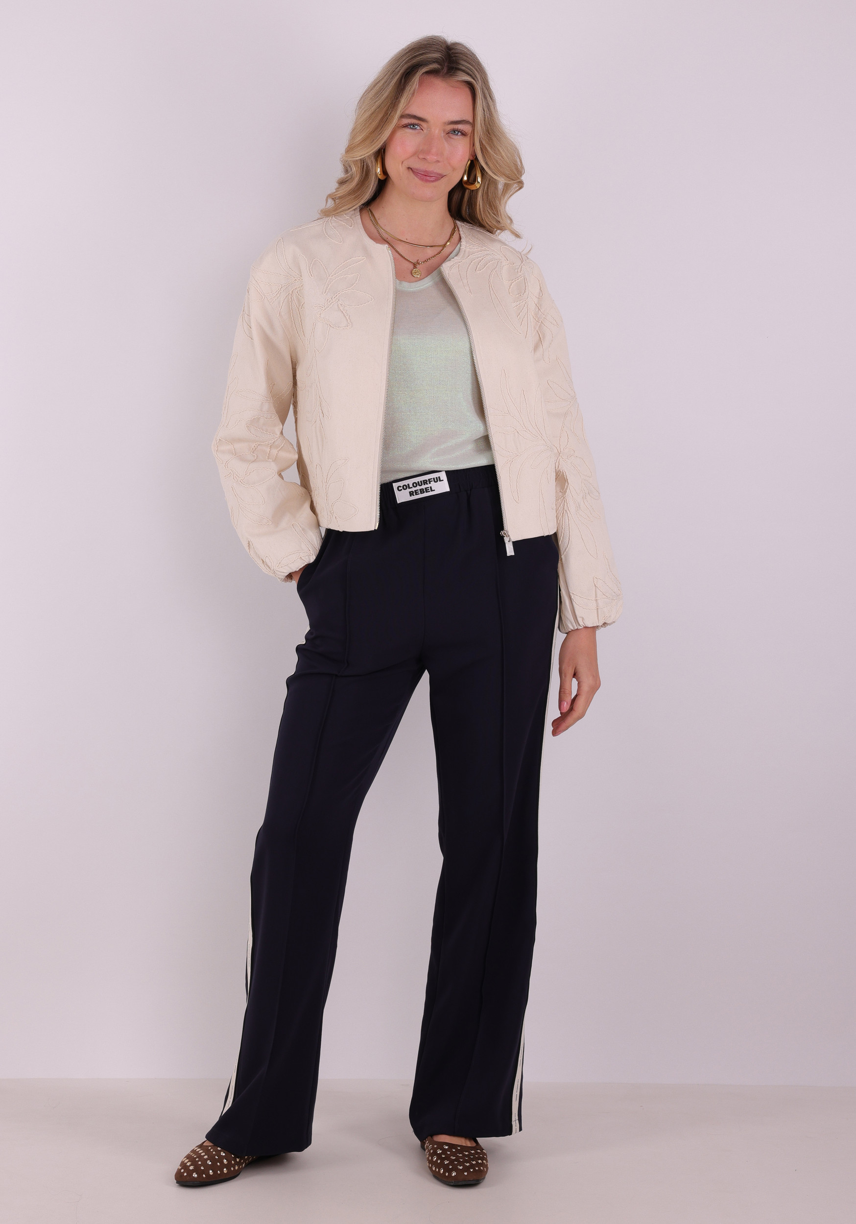 Only T-shirt Silvery lurex 15136069 Licht groen