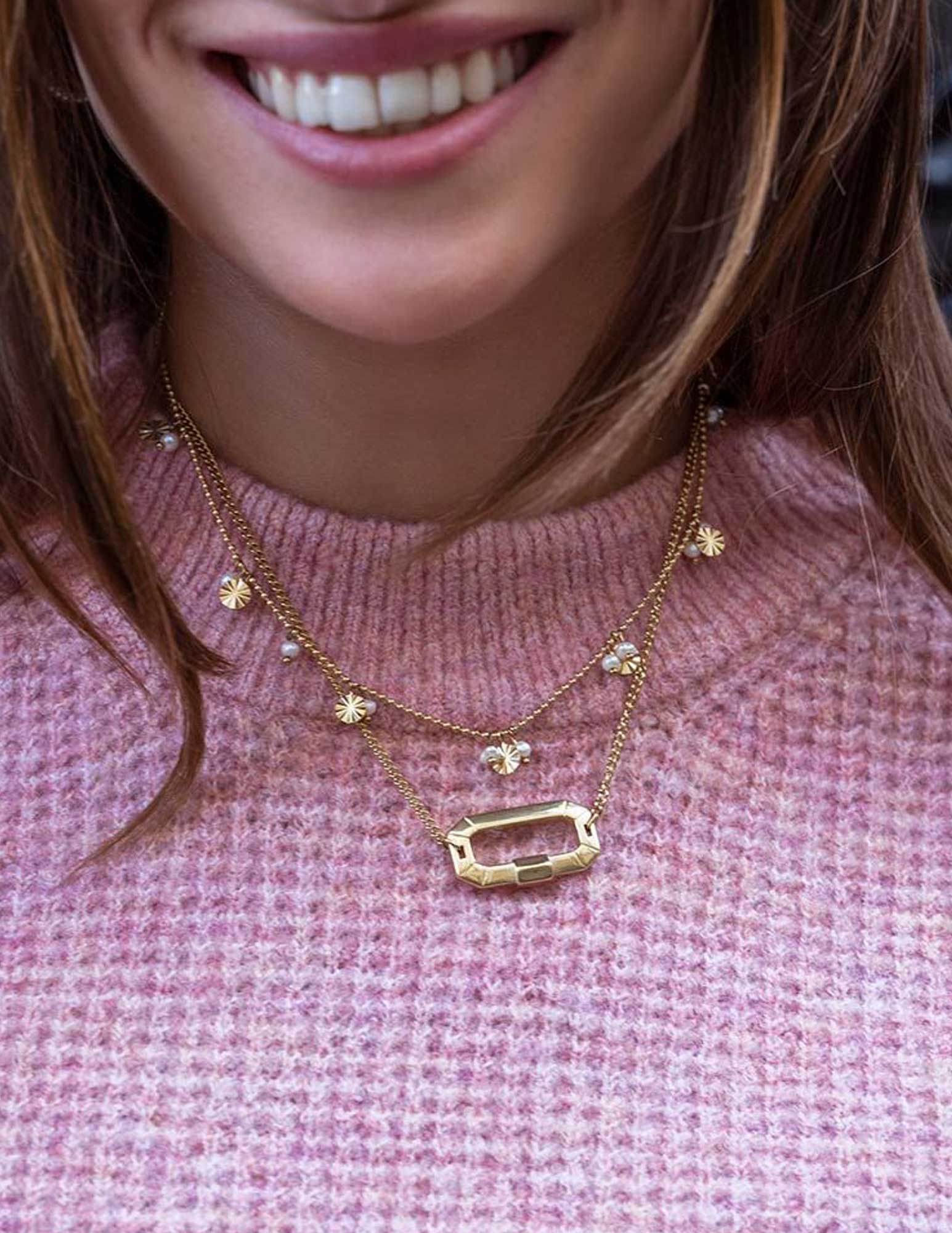 My Jewellery Ketting Shapes ketting met parels MJ05864 Zilver