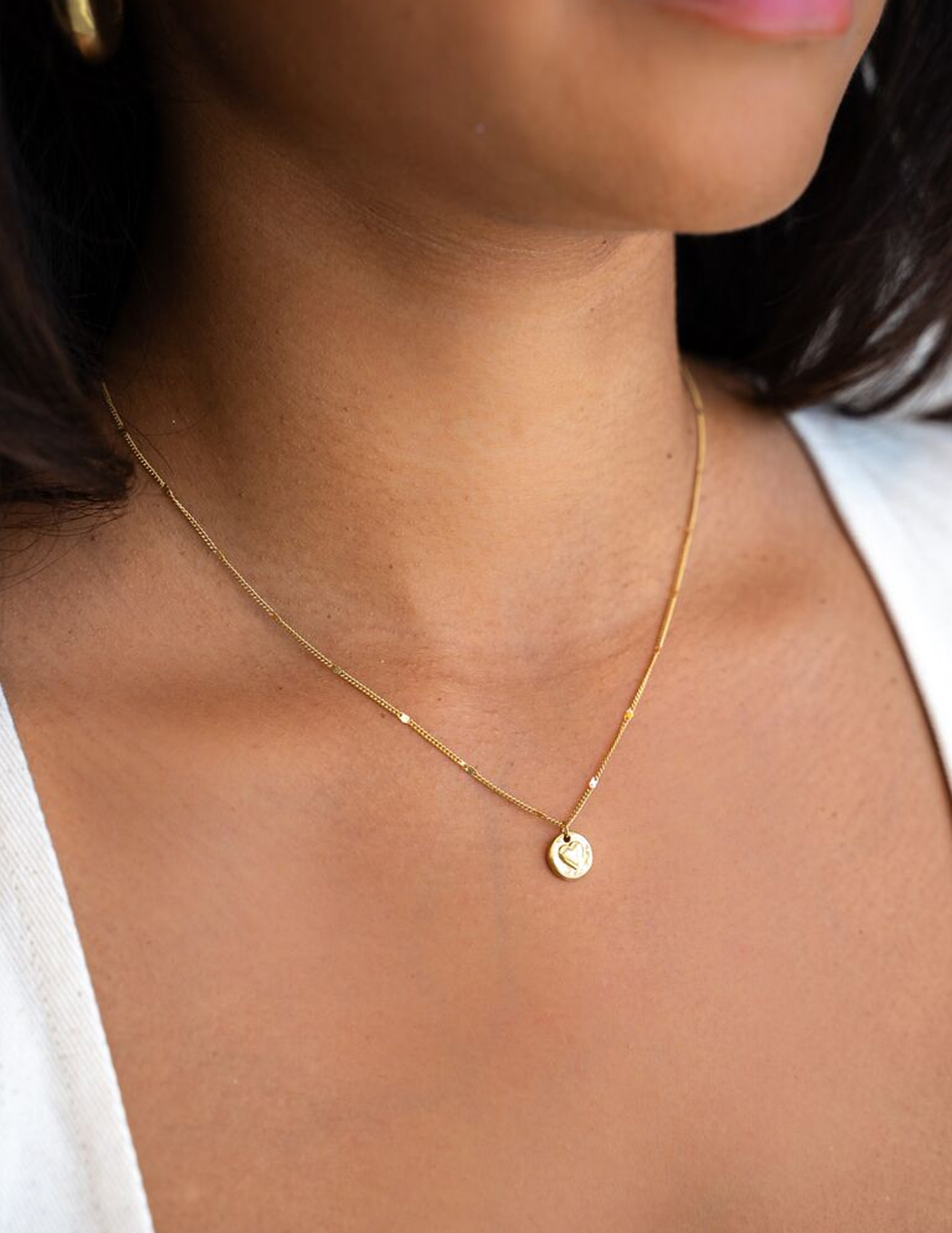 My Jewellery Ketting Hammered heart MJ11536 Zilver