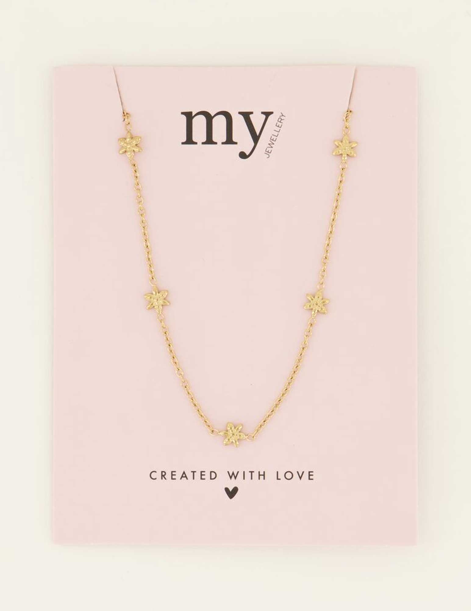 My Jewellery Ketting met bloemen MJ07964 Goud