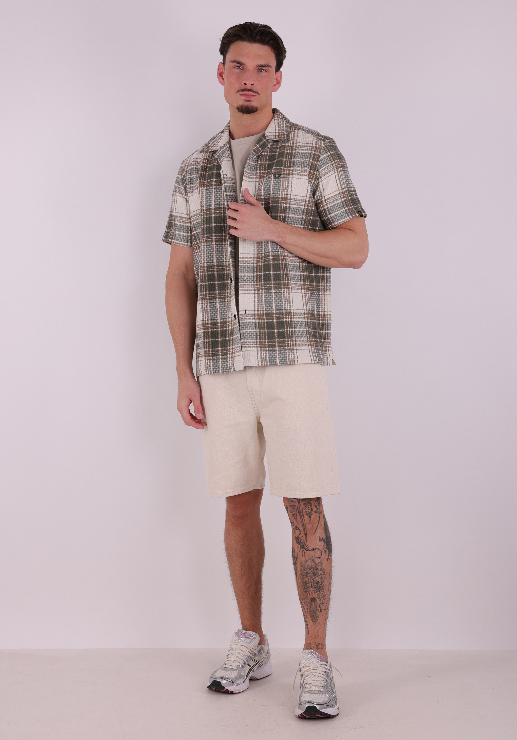 PME Legend Overhemd geruit PSIS2603262 Donker groen