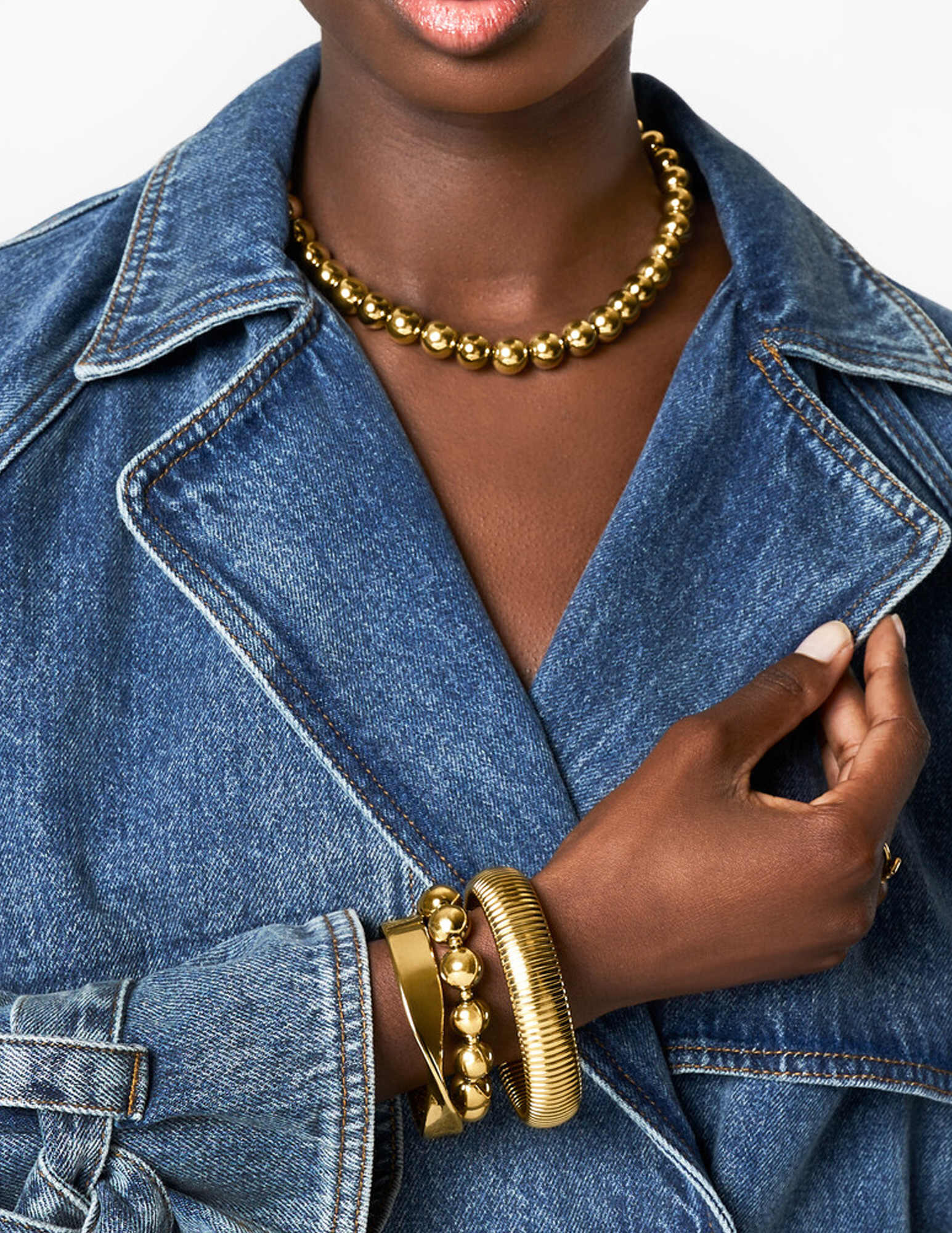 My Jewellery Elastieken armband chunky kralen MJ14710 Goud