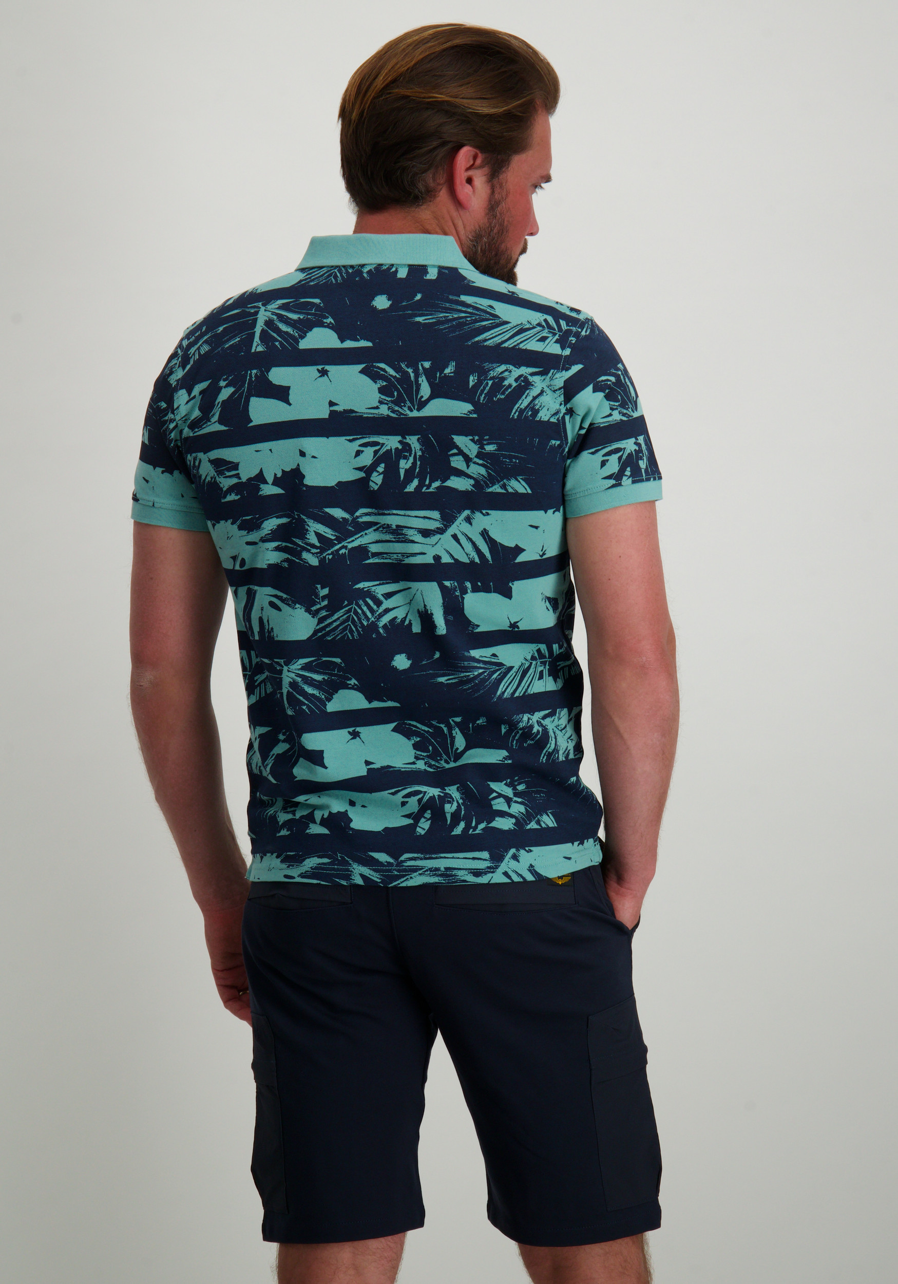 Petrol Polo All-over print M-1050-POL104 Turquoise