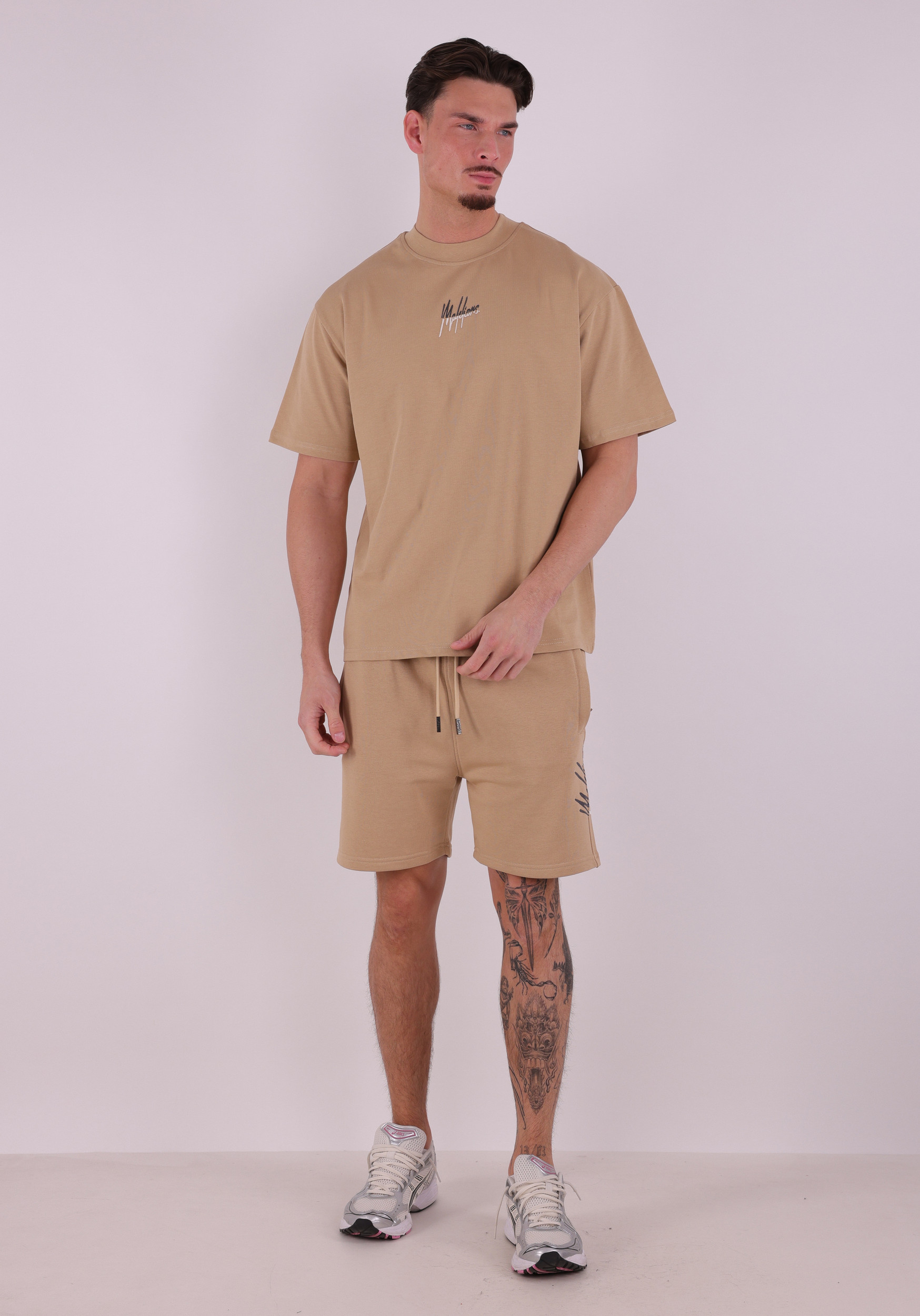Malelions T-shirt Split oversized  MMC30026011 Zand